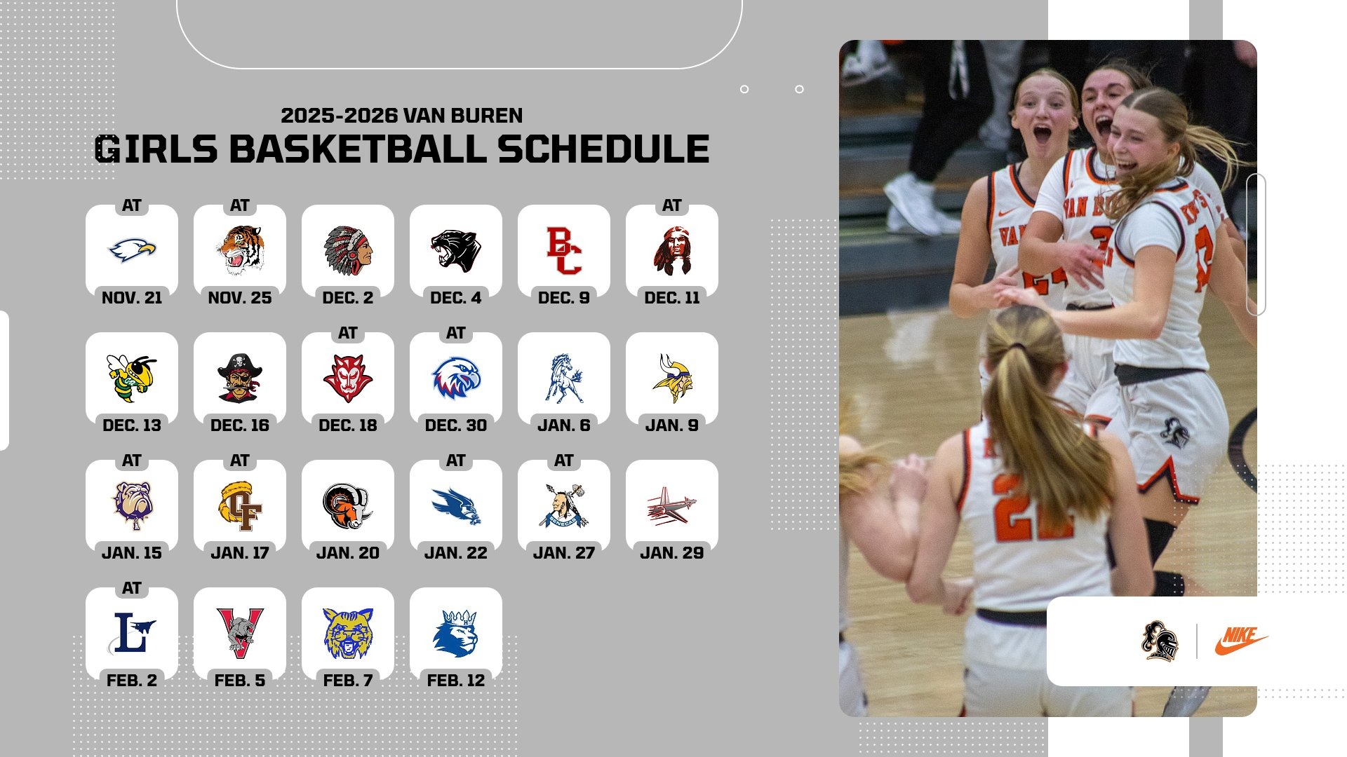 Slide 4 - 2025-26 GIRLS BASKETBALL SCHEDULE