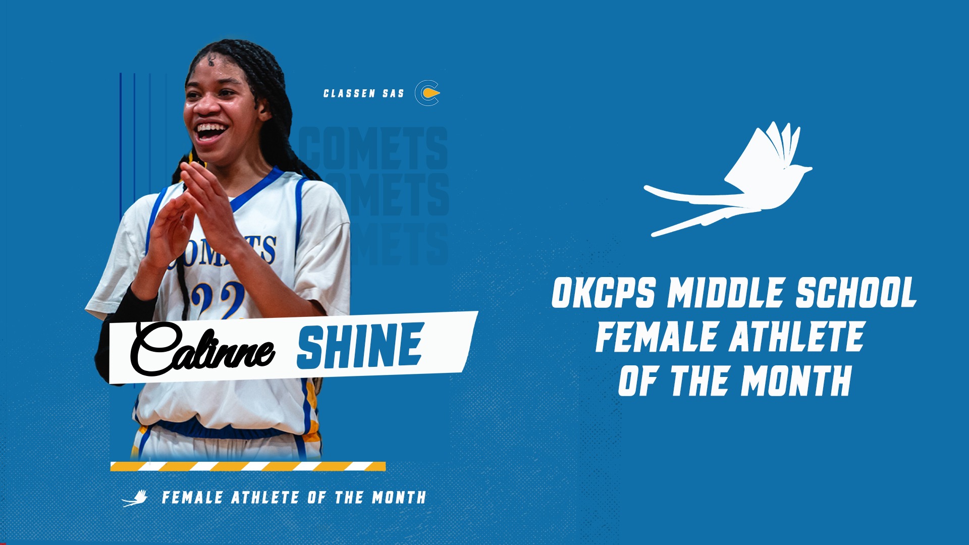 Slide 0 - Calinne Shine Tabbed OKCPS February Female Athlete of the Month 