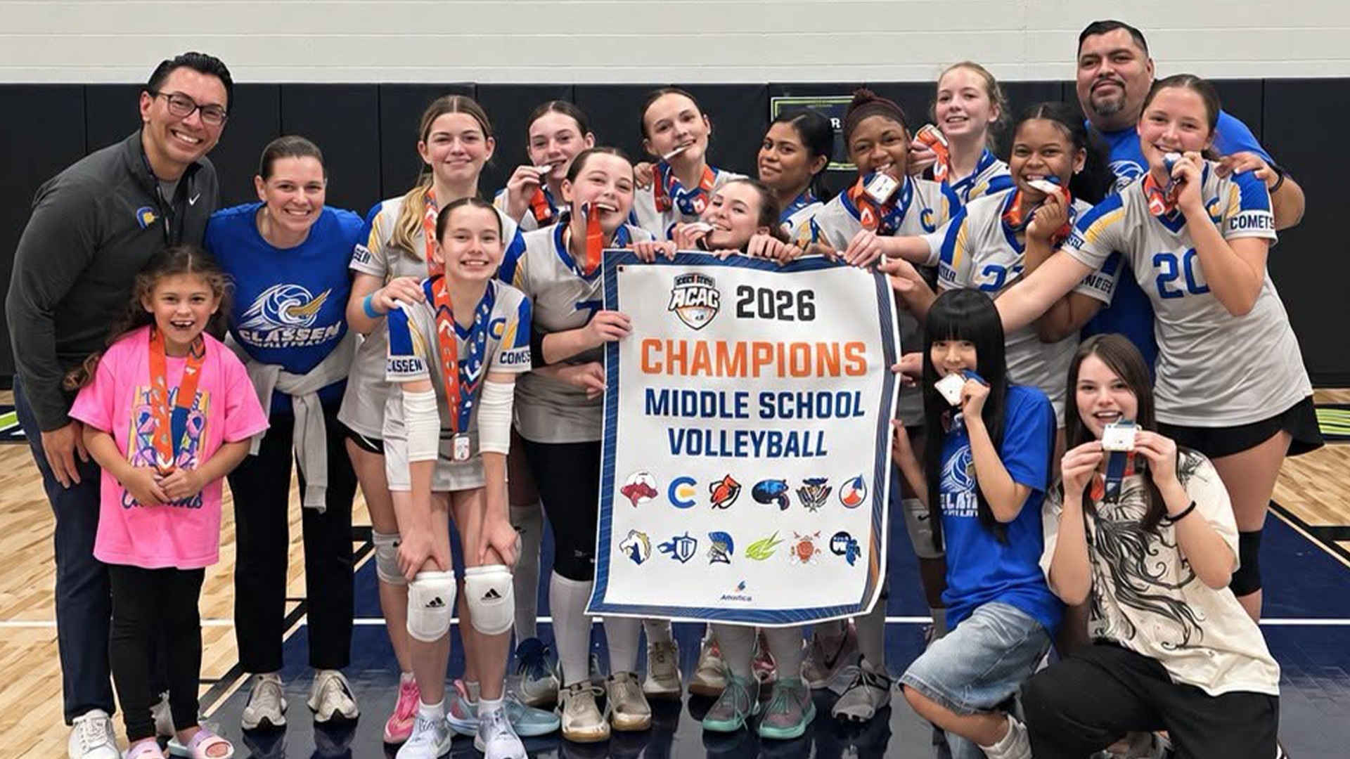 Slide 0 - Lady Comets Claim 2026 ACAC Volleyball Championship Banner