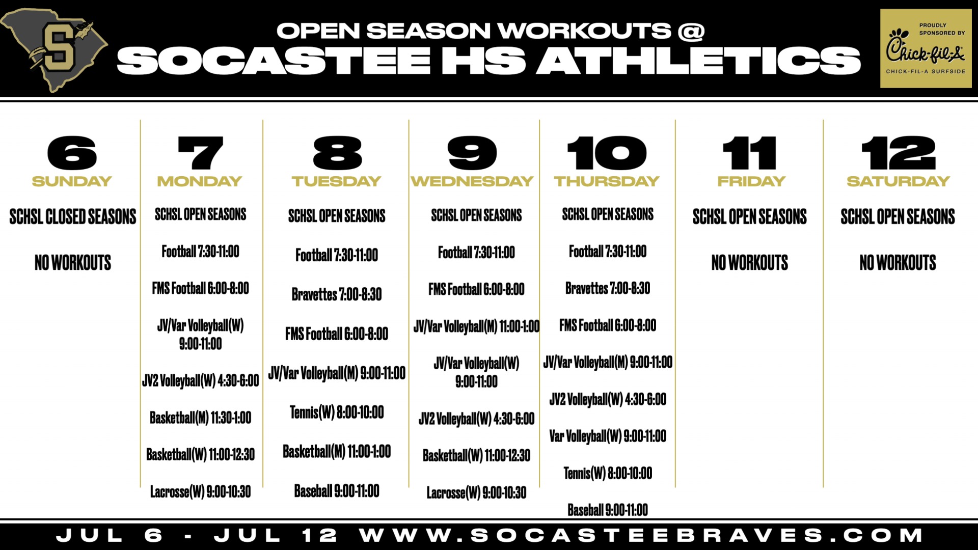 Slide 6 - Click for In Season Workout Updates
