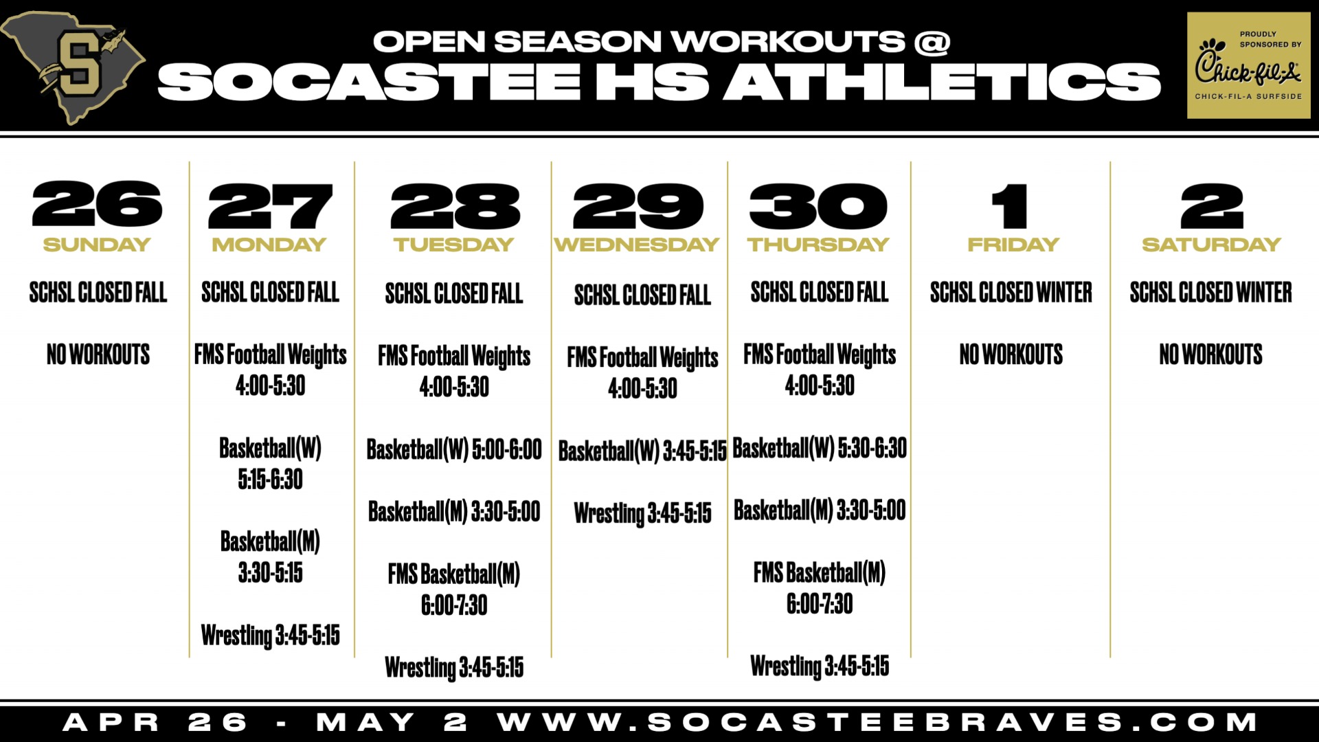 Slide 7 - Click for In Season Workout Updates