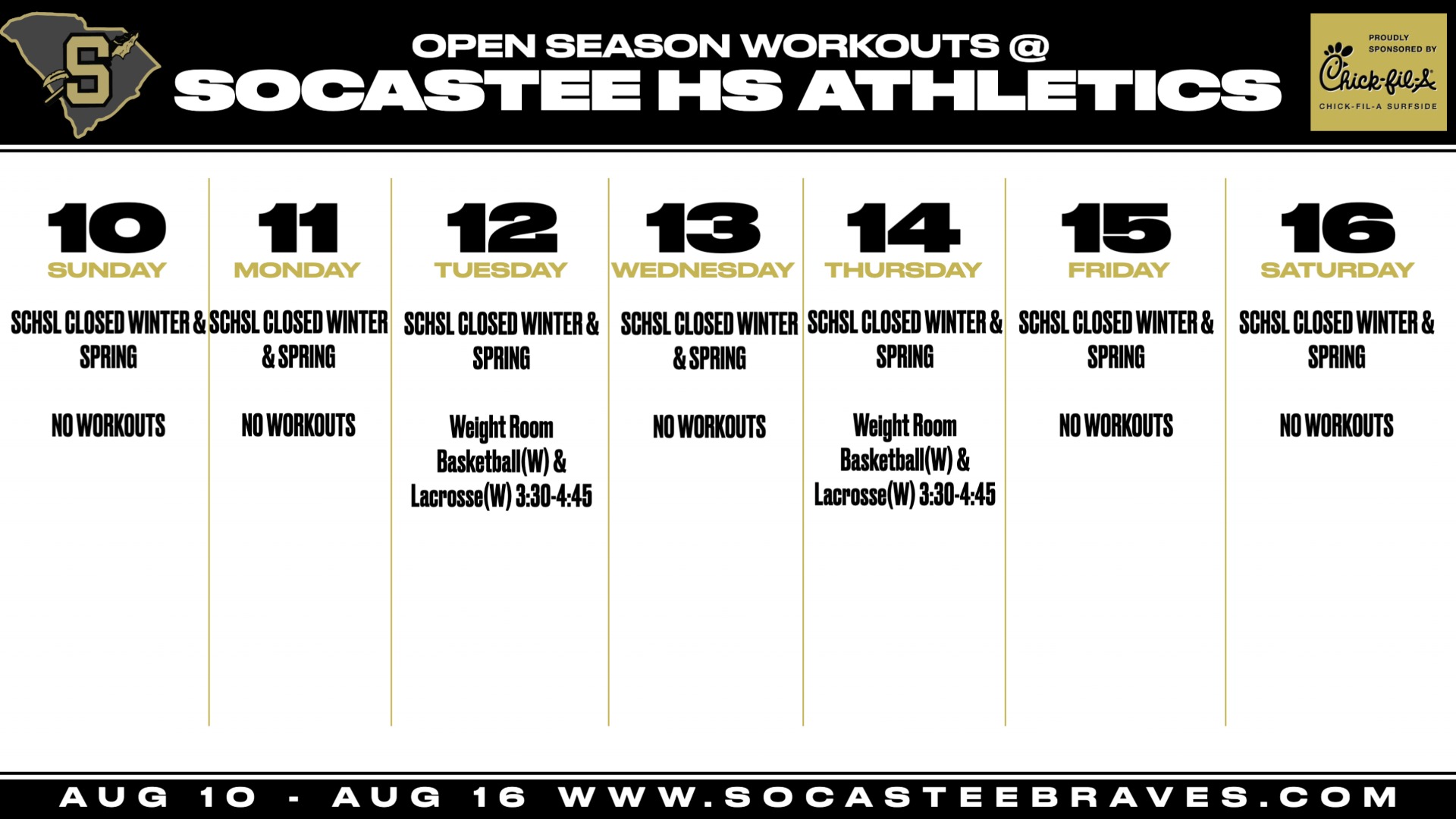 Slide 7 - Click for In Season Workout Updates