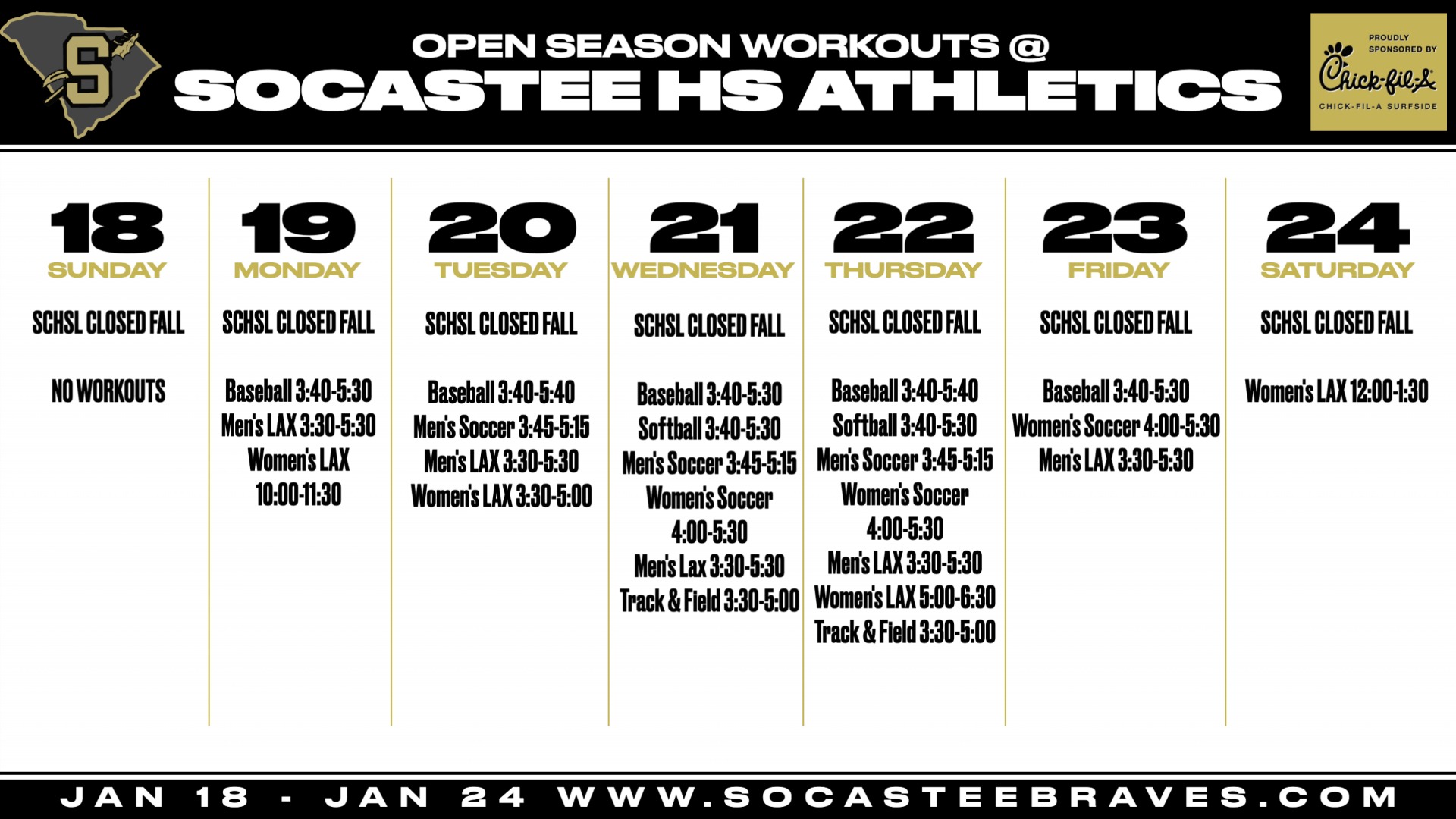 Slide 7 - Click for In Season Workout Updates