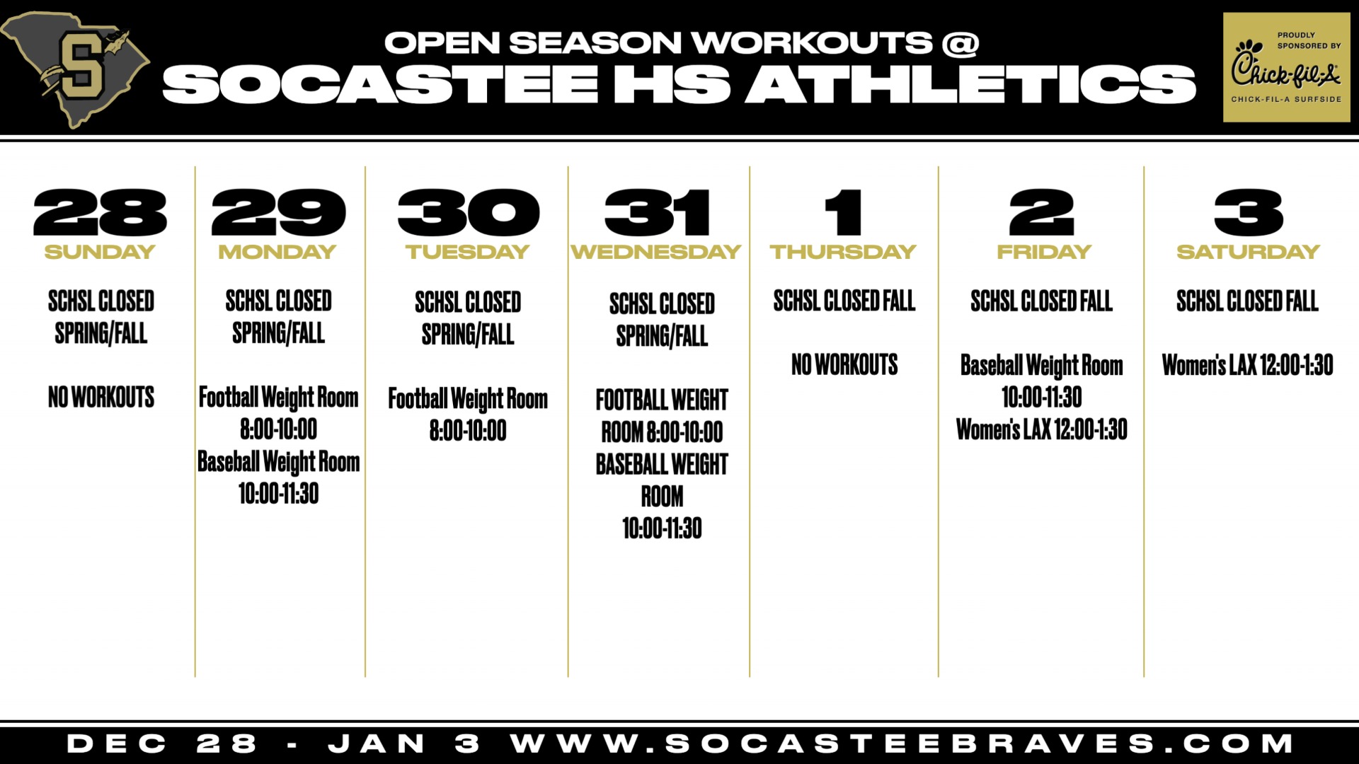 Slide 7 - Click for In Season Workout Updates