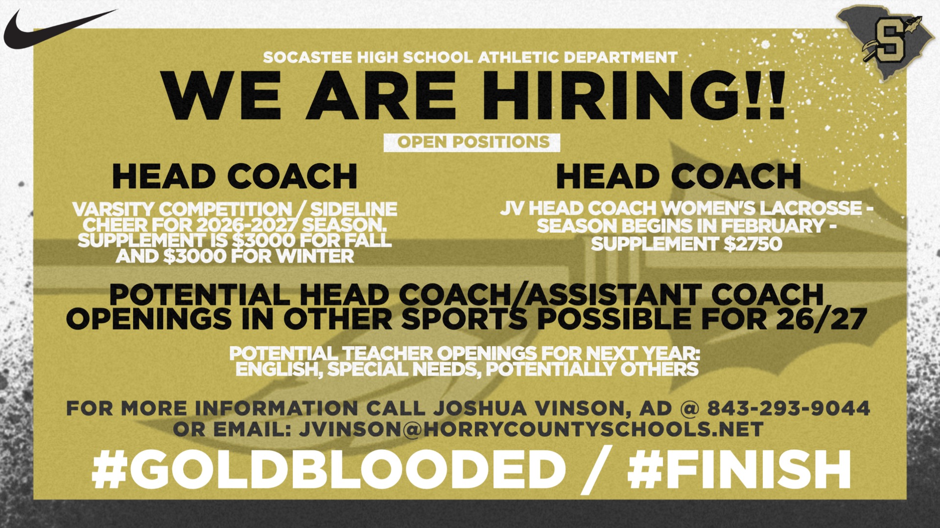 Slide 0 - Looking to Hire Great Coaches!