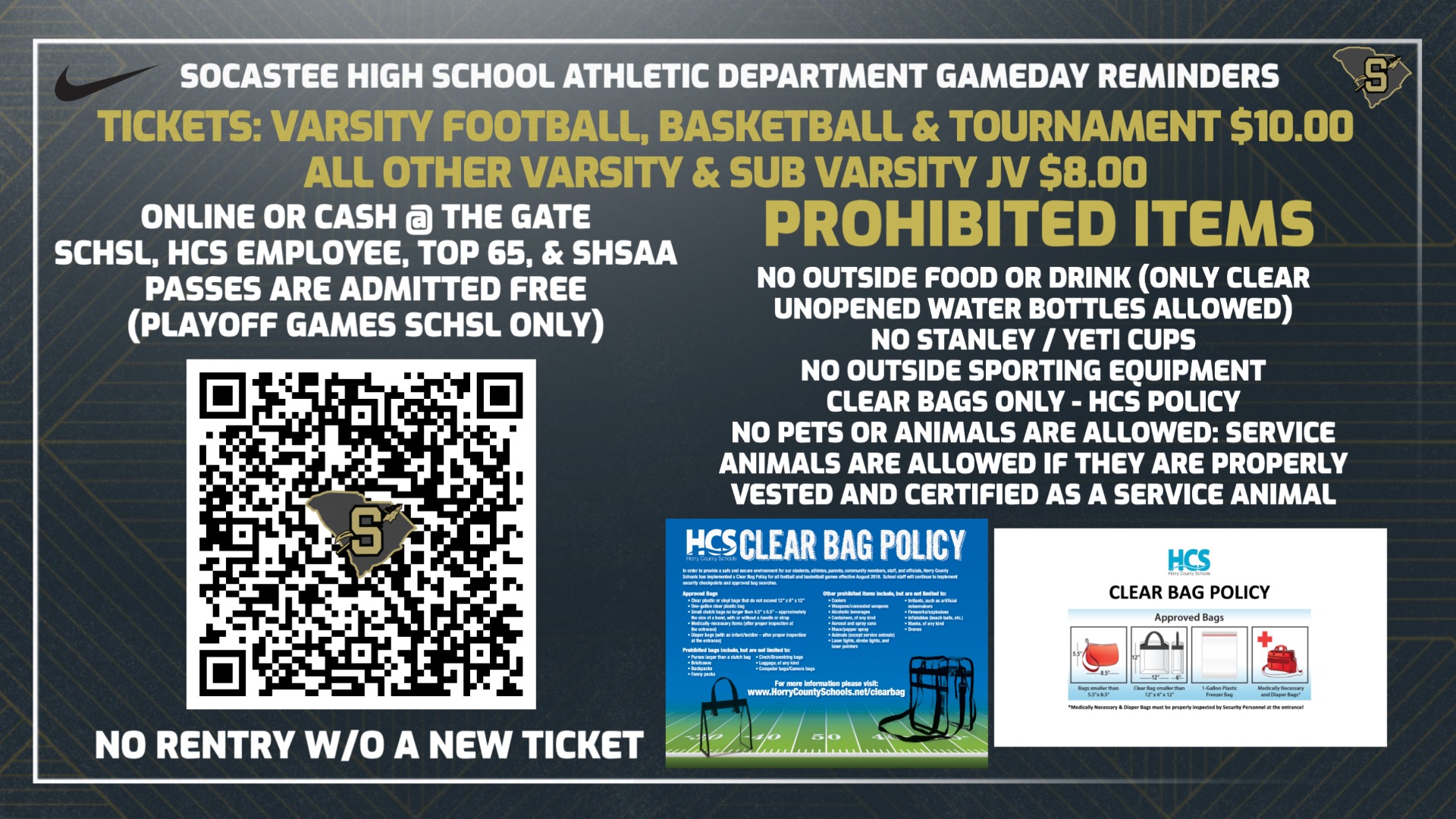 Slide 6 - Socastee Athletic Department Gameday Reminders