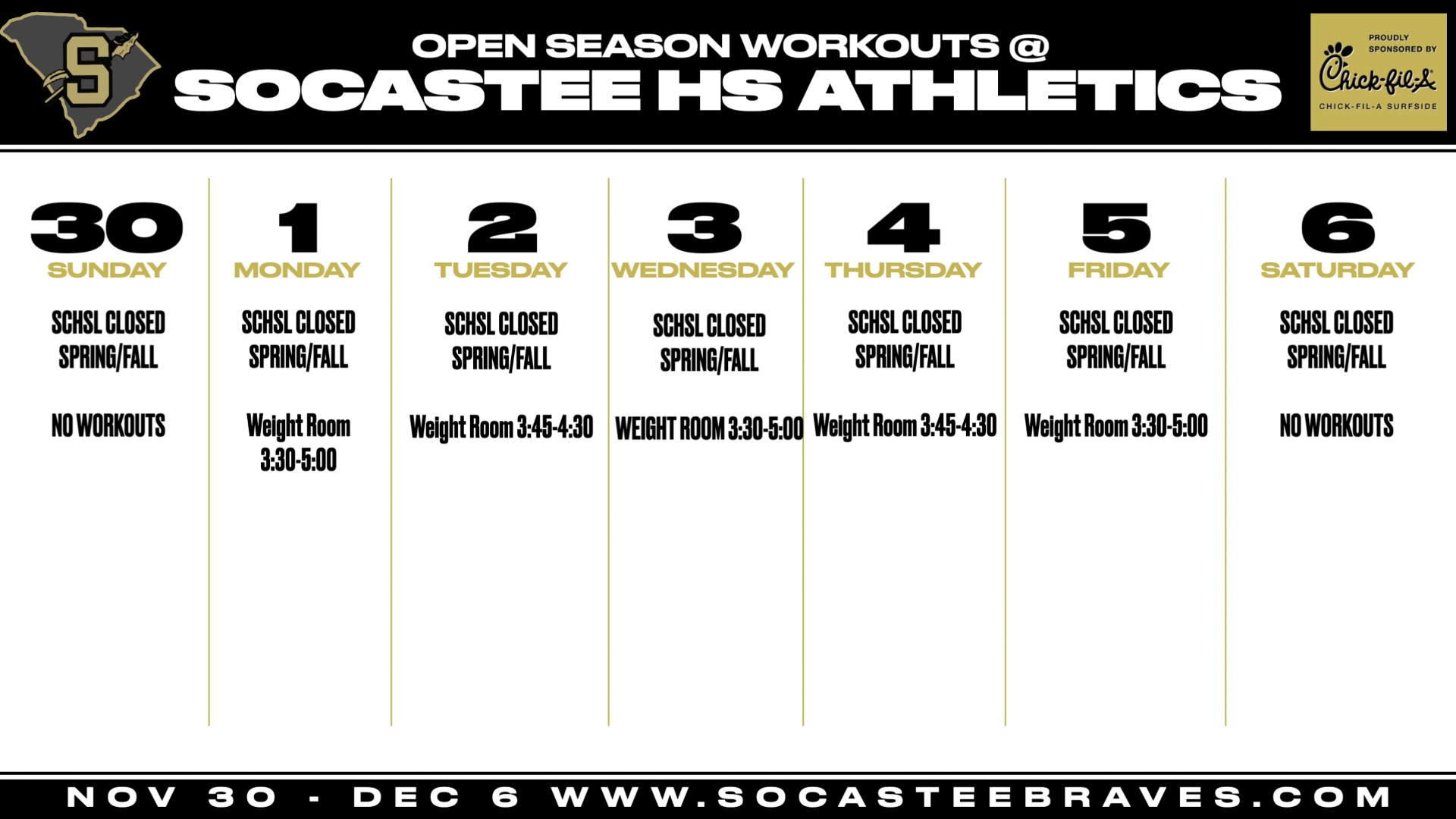 Slide 7 - Click for In Season Workout Updates