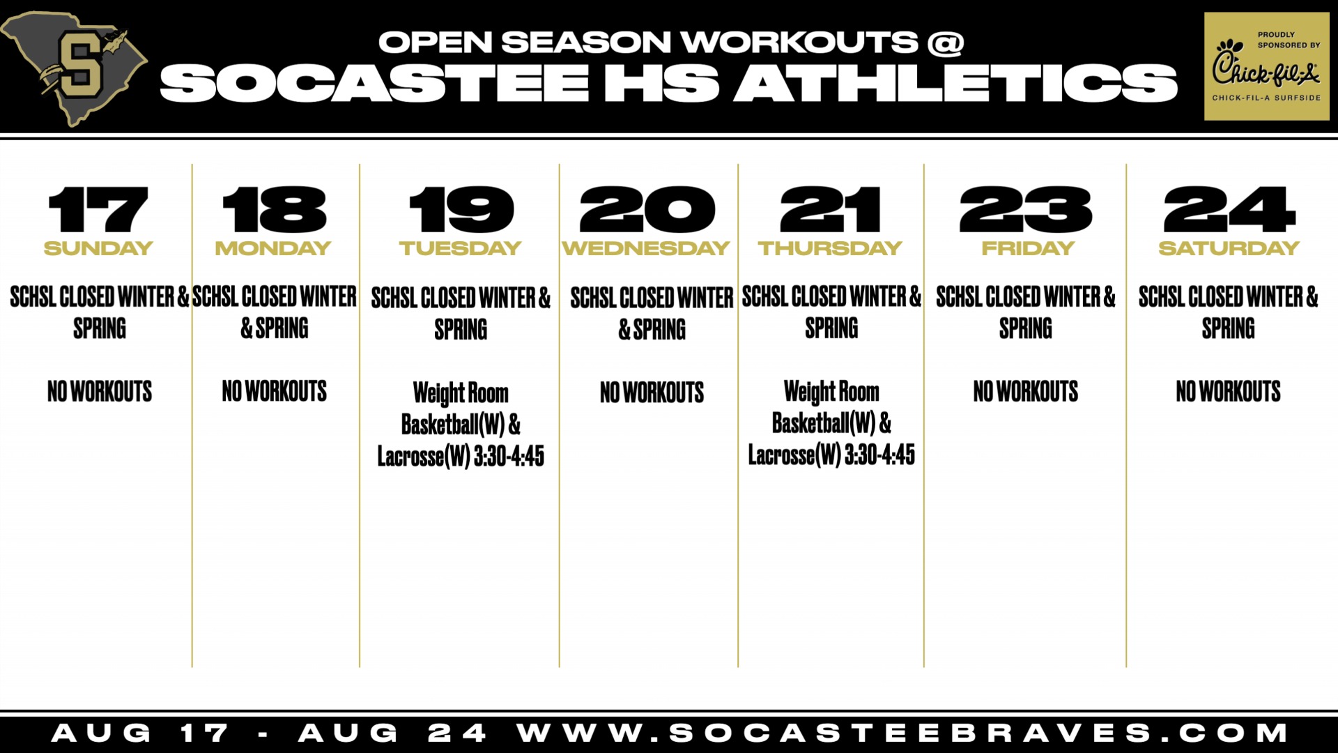 Slide 5 - Click for In Season Workout Updates