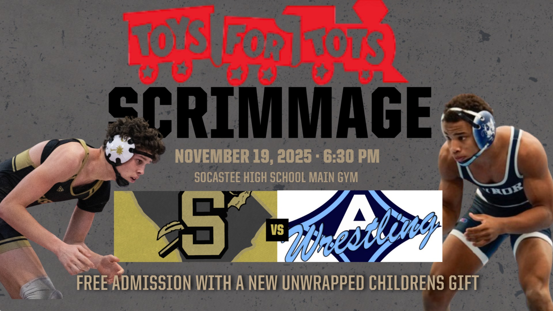 Slide 0 - Toys for Tot Wrestling Scrimmage 11/19 6:30