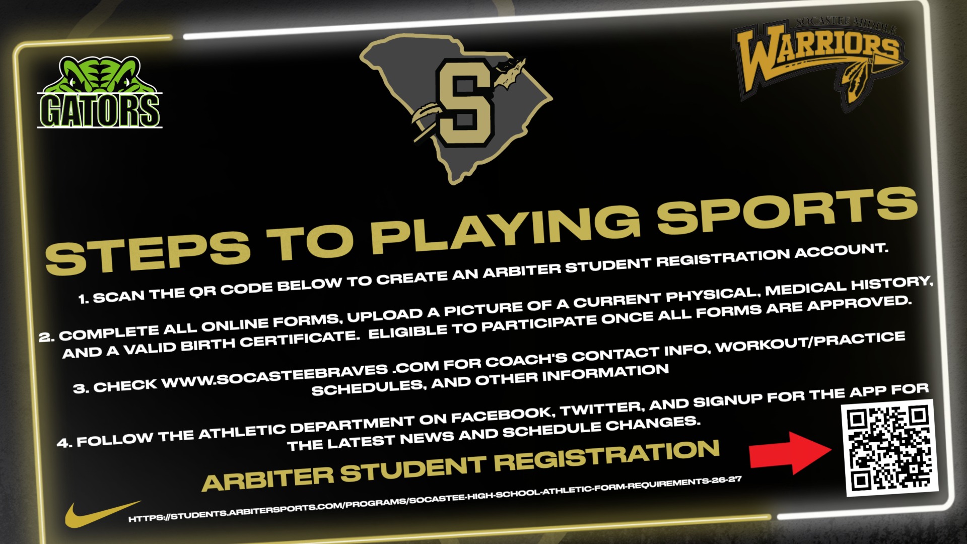 Slide 6 - How do I register my student-athlete for Socastee area athletics?