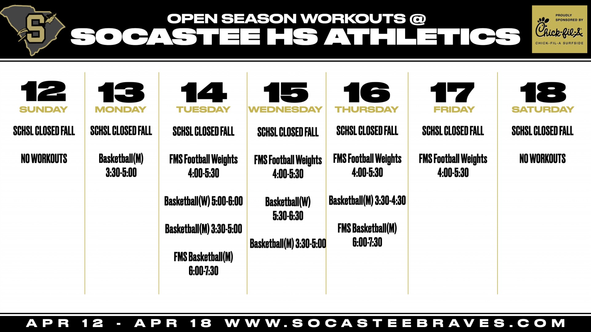 Slide 7 - Click for In Season Workout Updates