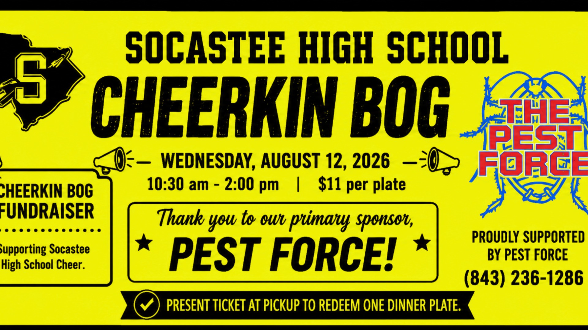 Slide 0 - Annual Socastee Cheerkin Bog Fundraiser August 12 / Thank you The Pest Force for Sponsoring!!