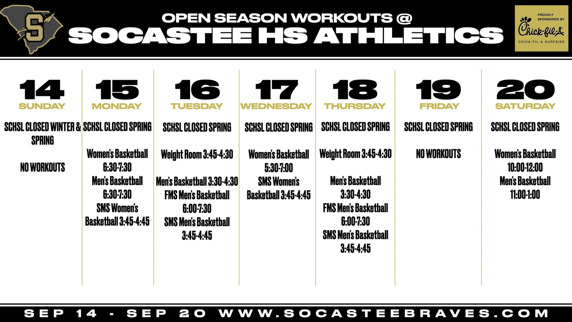 Slide 7 - Click for In Season Workout Updates