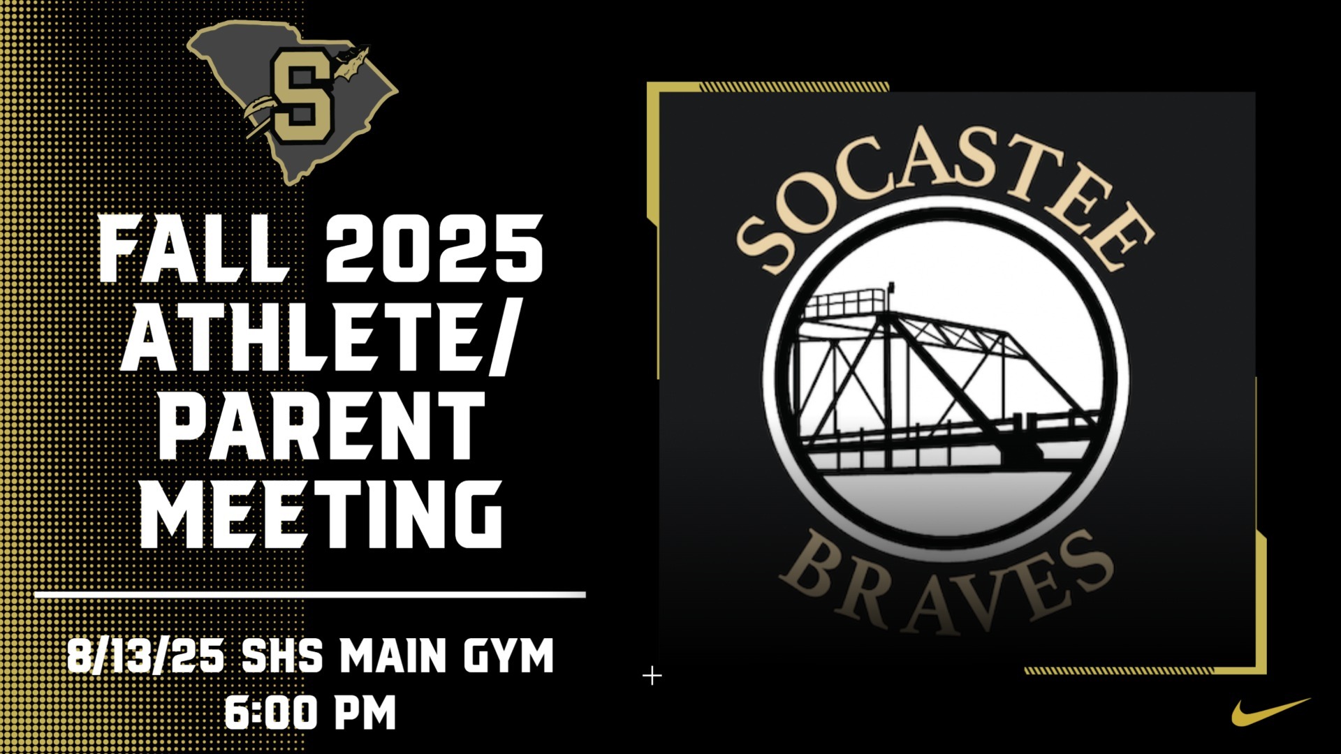 Slide 1 - Fall 2025 Parent Meeting 8/13/25 6:00 Main Gym