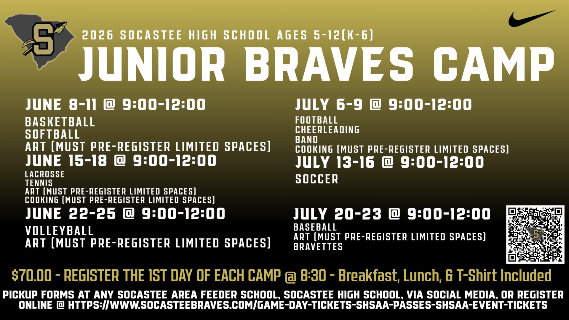 Slide 0 - 2026 Jr. Braves Camp Registration is Open!