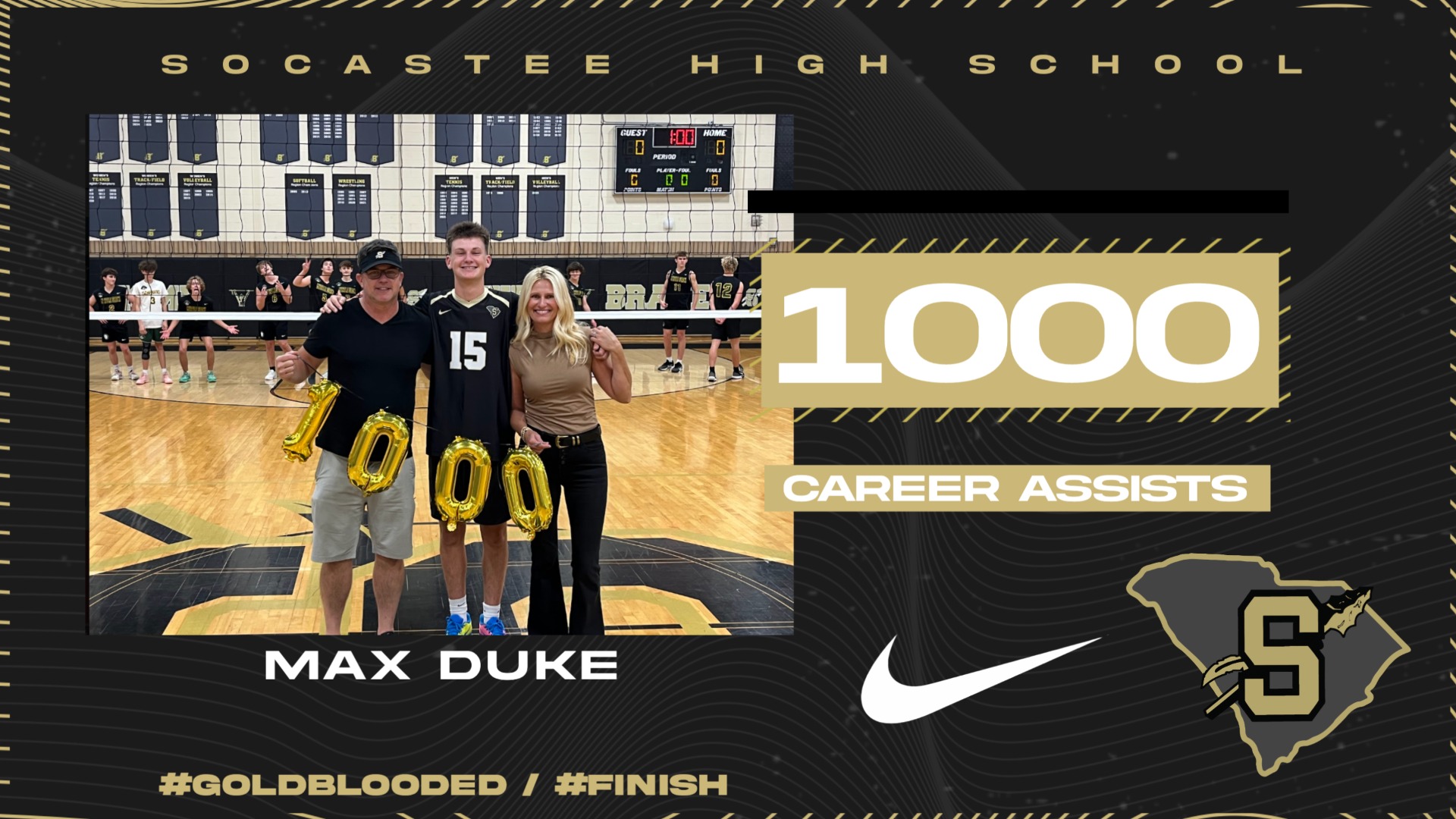 Slide 0 - Senior Volleyballer Max Duke Hits 1000 Career Assists