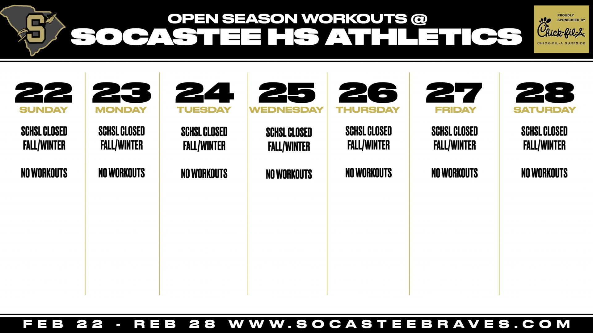 Slide 7 - Click for In Season Workout Updates