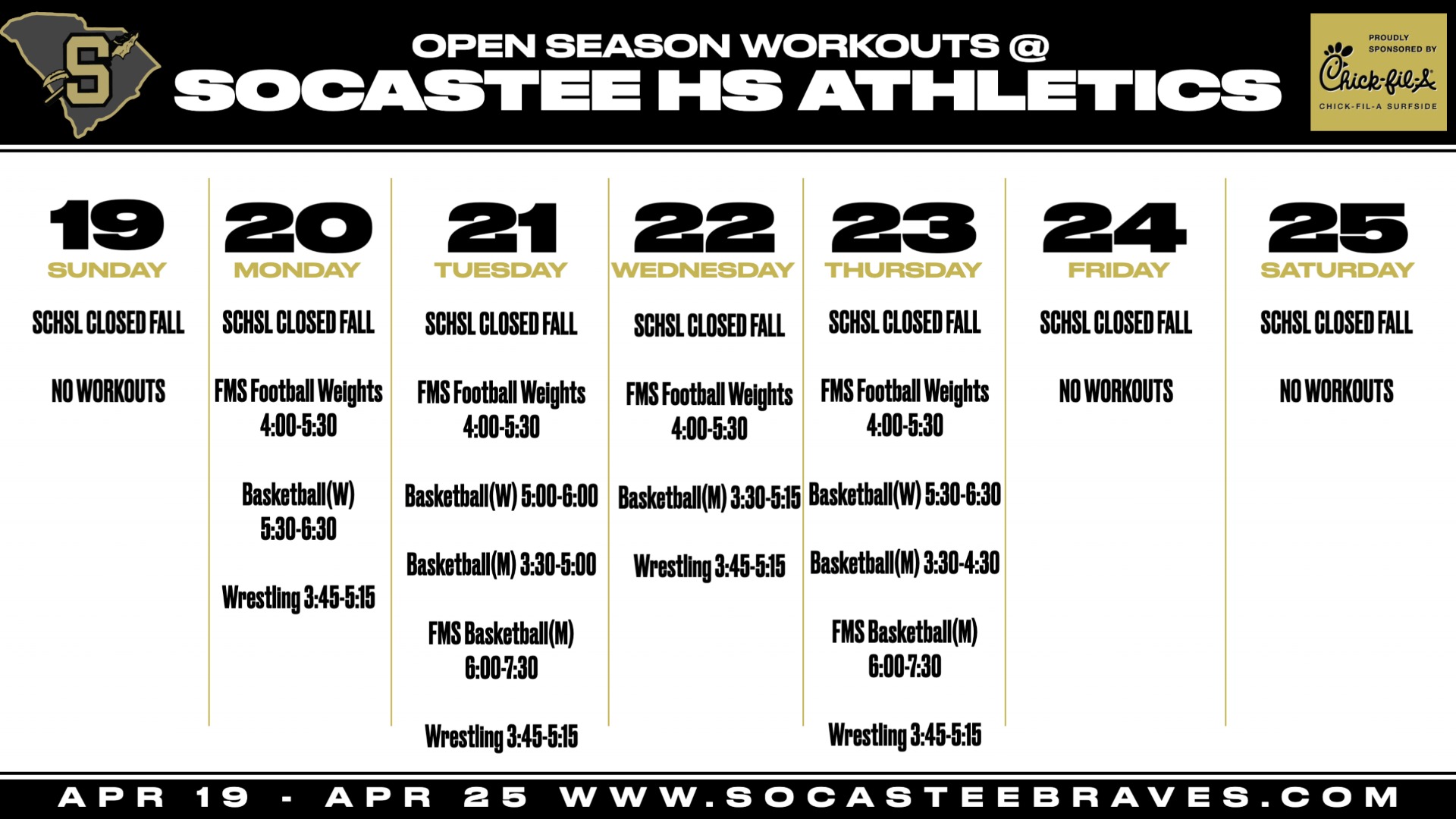 Slide 6 - Click for In Season Workout Updates