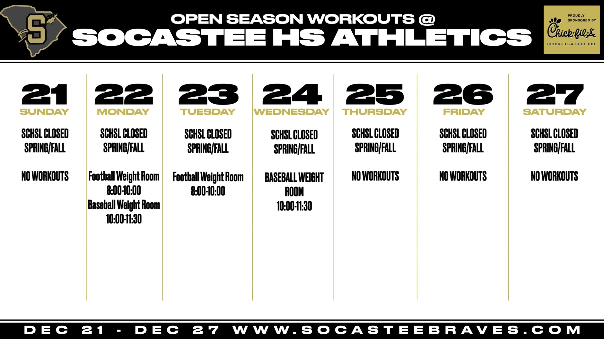 Slide 7 - Click for In Season Workout Updates
