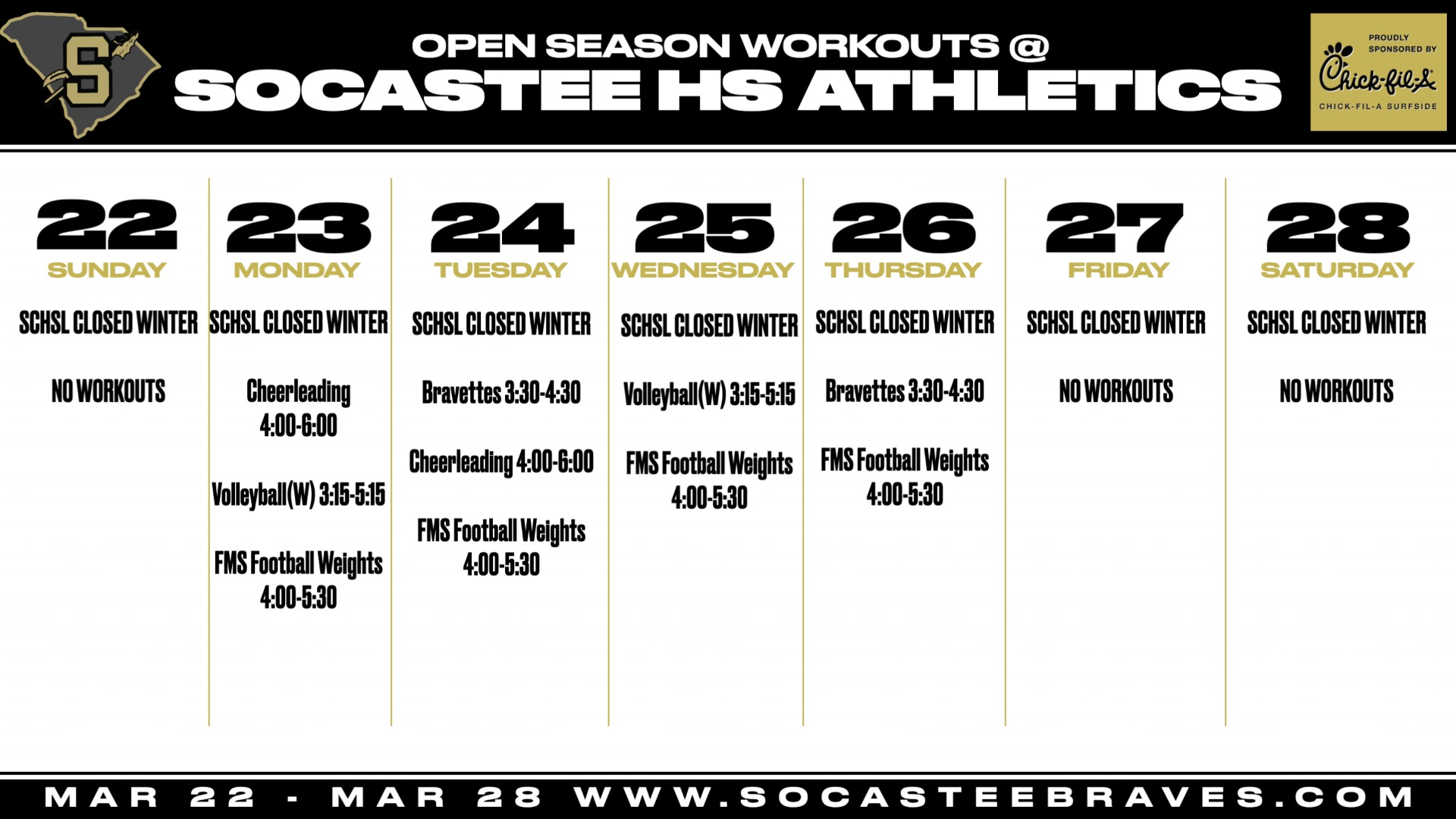 Slide 7 - Click for In Season Workout Updates