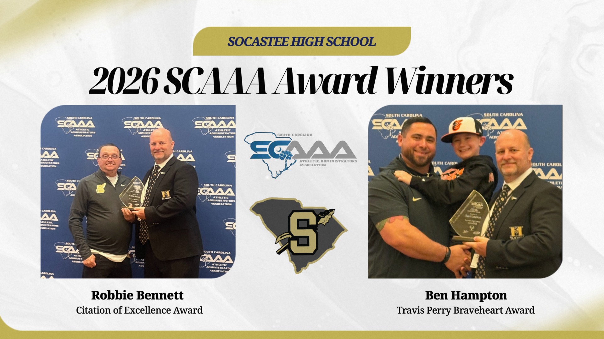 Slide 0 - Robbie Bennett and Ben Hampton Honored by The SCAAA
