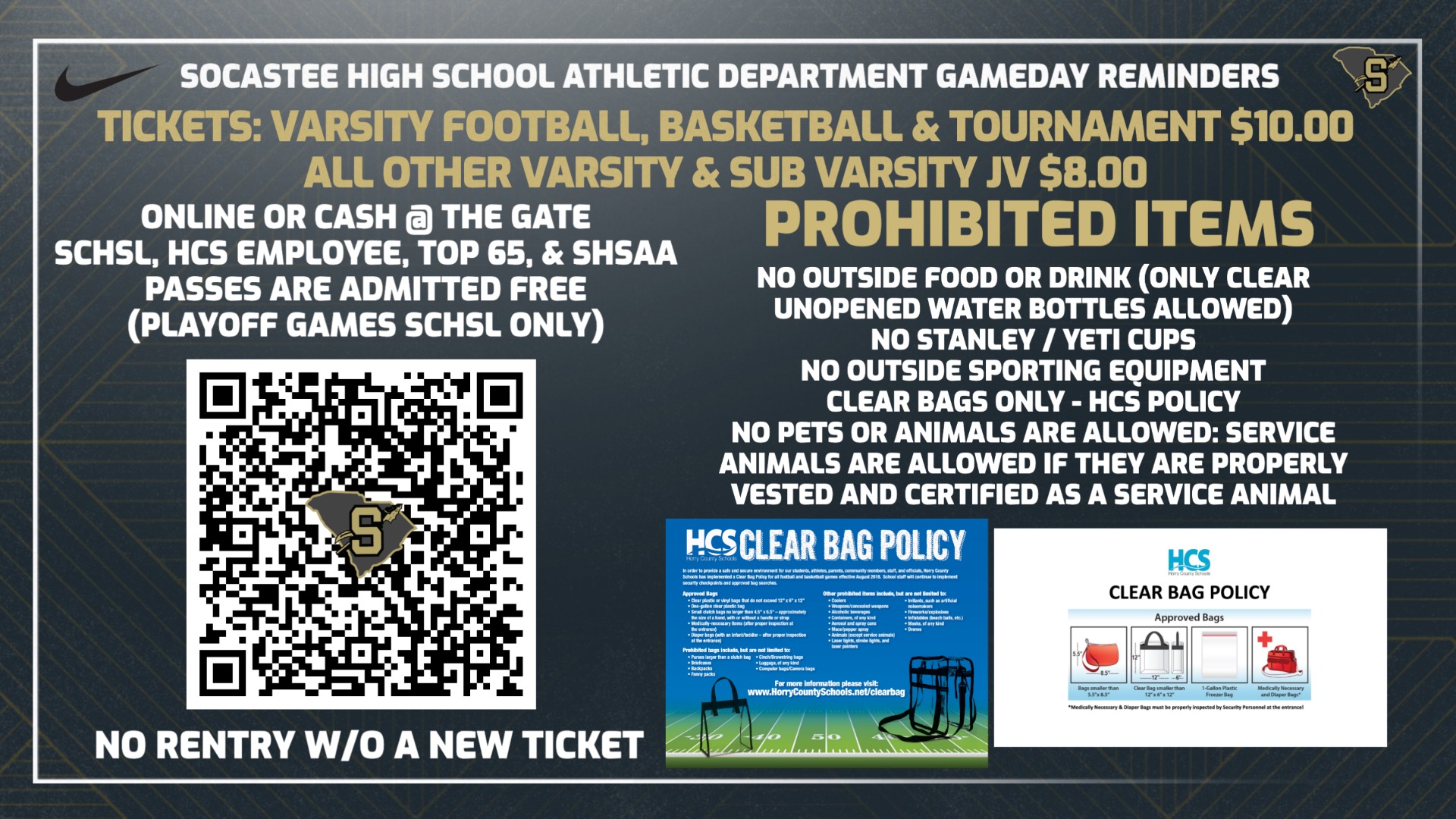 Slide 5 - Socastee Athletic Department Gameday Reminders