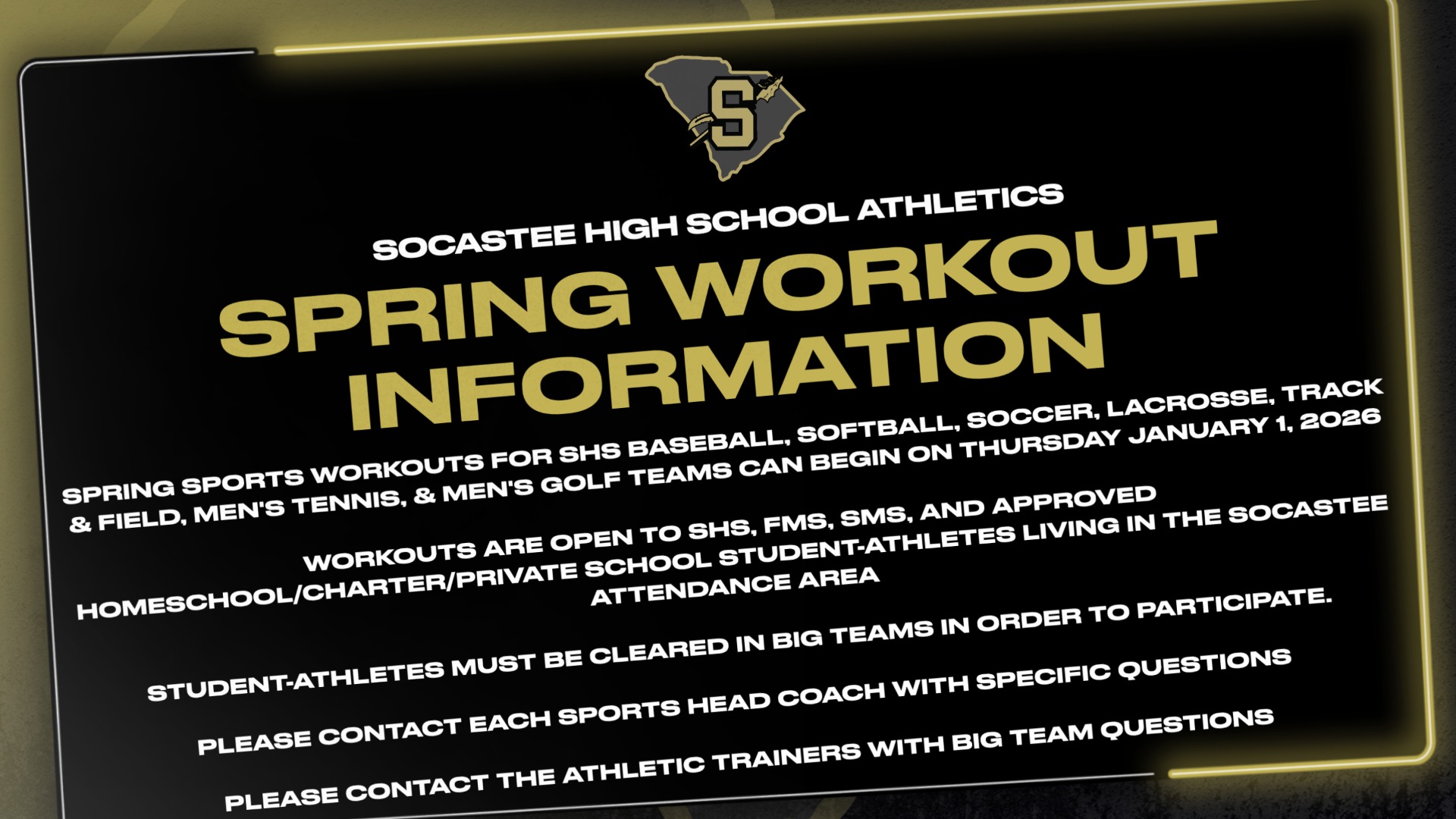 Slide 1 - Spting Sports January Workouts Begin Soon!