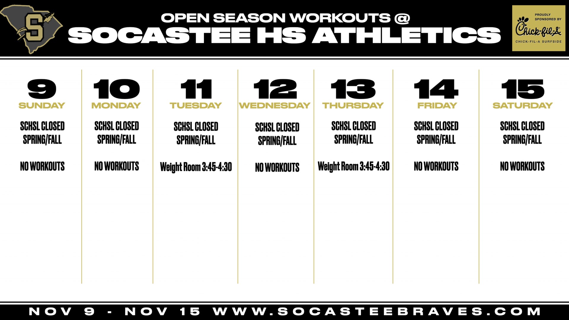 Slide 7 - Click for In Season Workout Updates