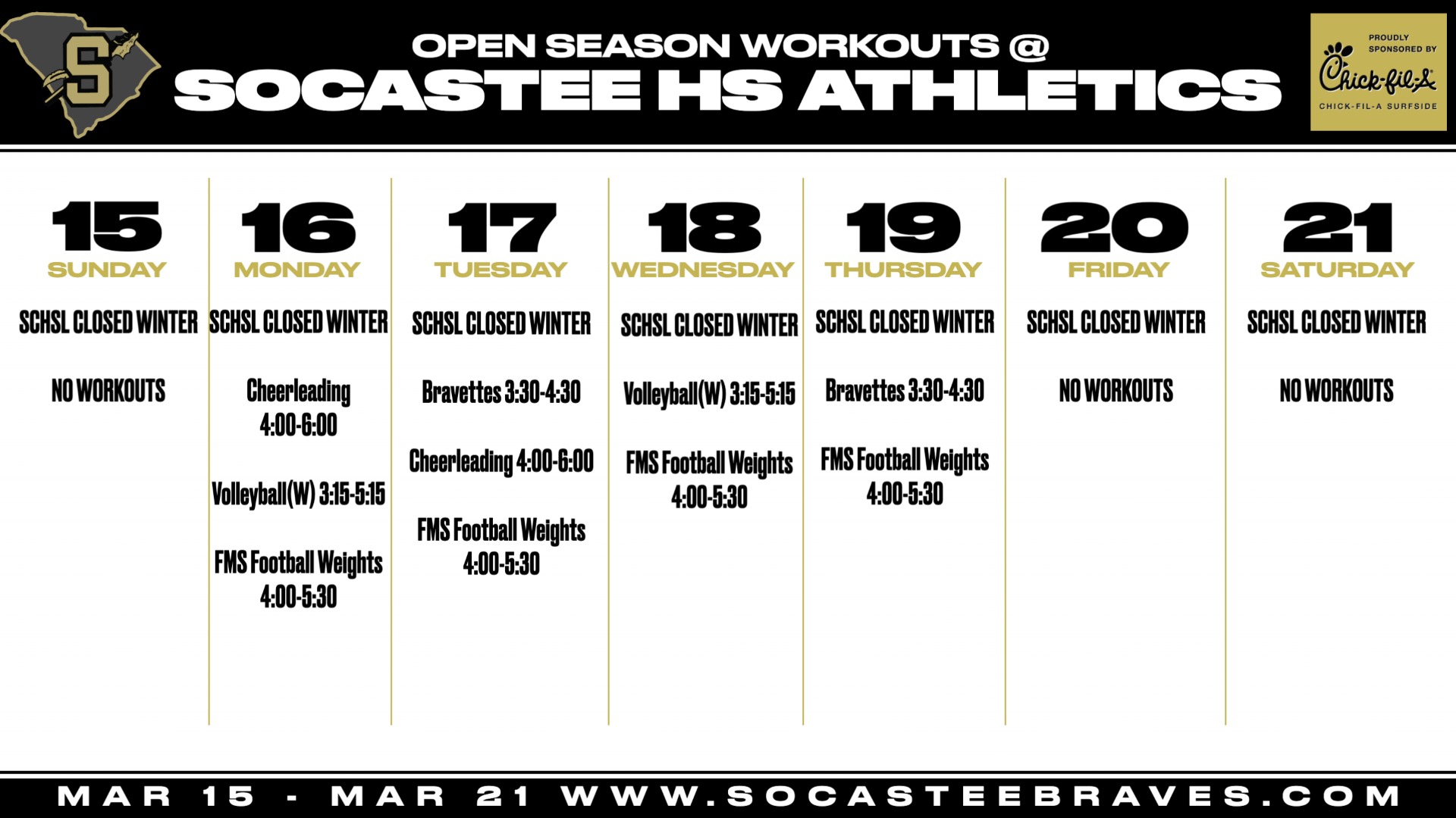 Slide 7 - Click for In Season Workout Updates