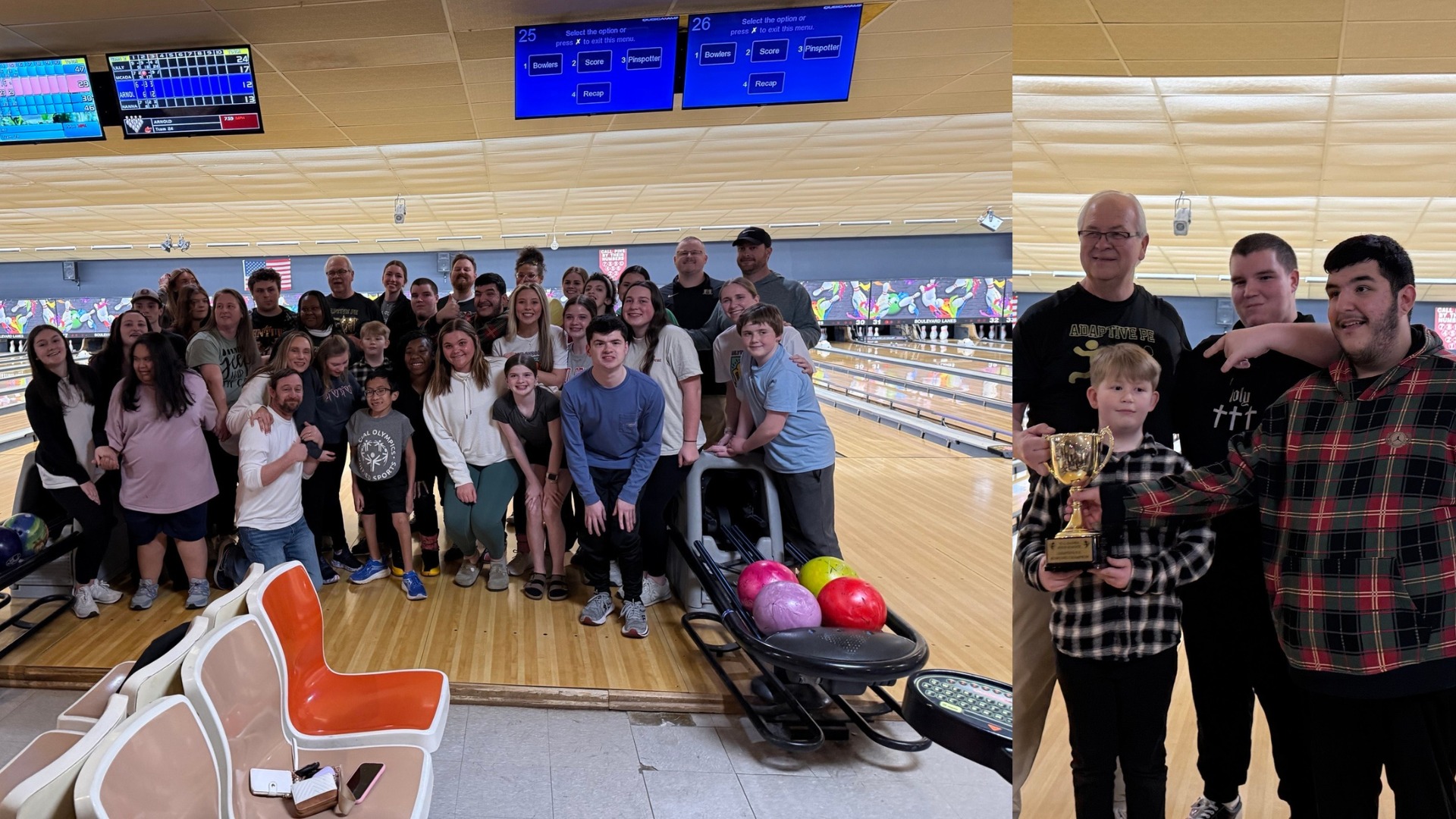 Slide 0 - Cristo, Jay, Wesley, and Mr. Kell Take Home the Adaptive PE Bowling Championship