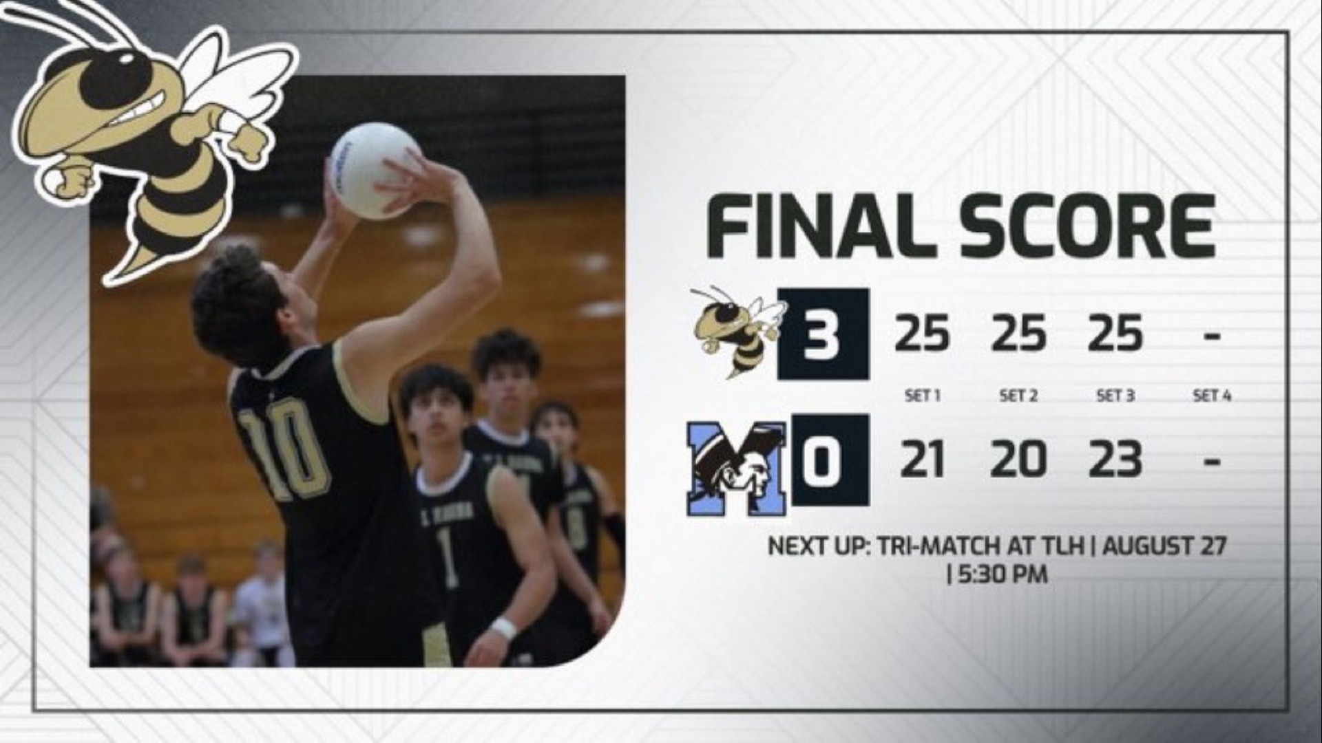 Slide 0 - Boys Volleyball Opens Season With Sweep at JL Mann