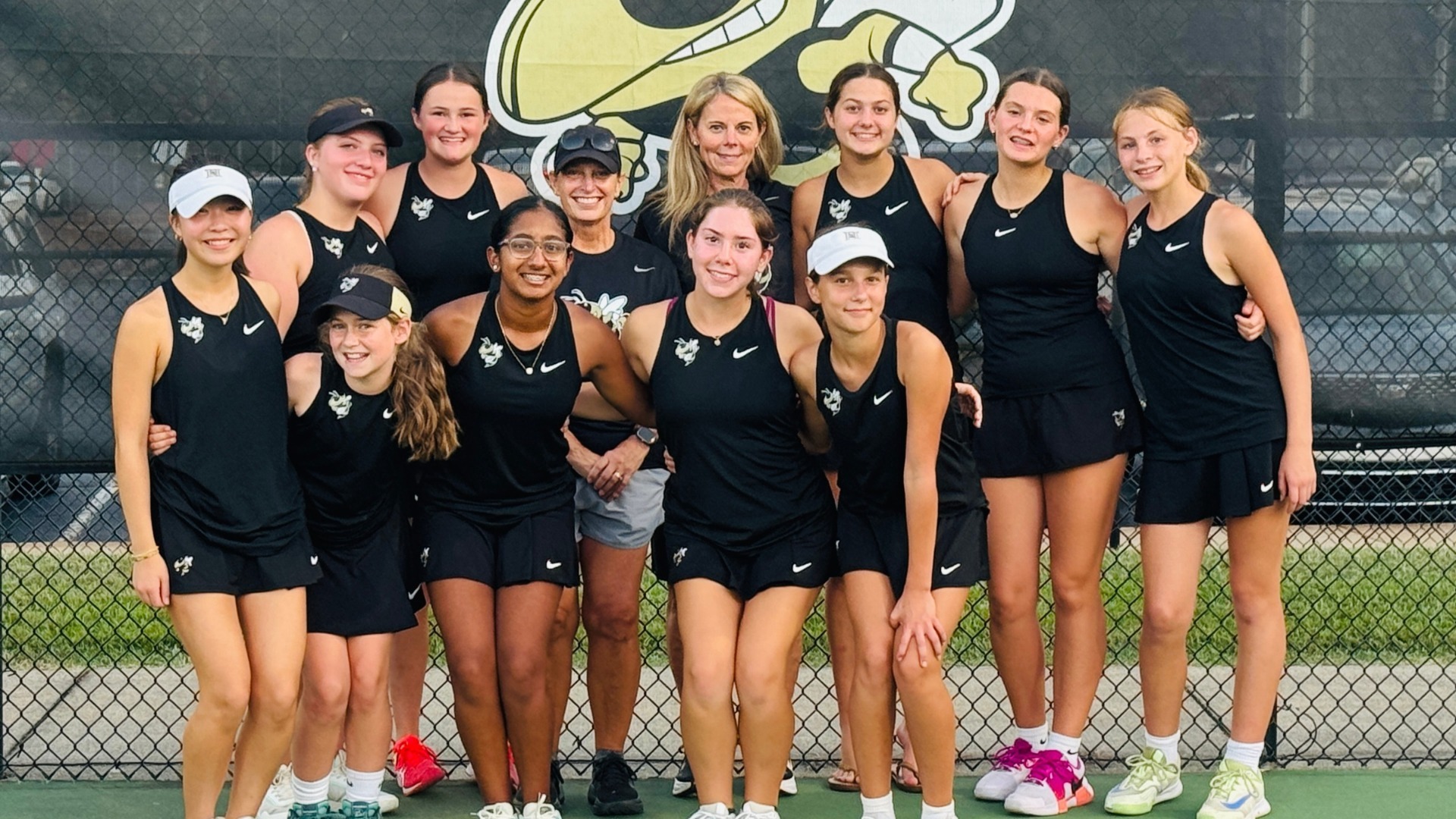 Slide 3 - Varsity and JV Girls Tennis Roll to Region Wins vs Fountain Inn