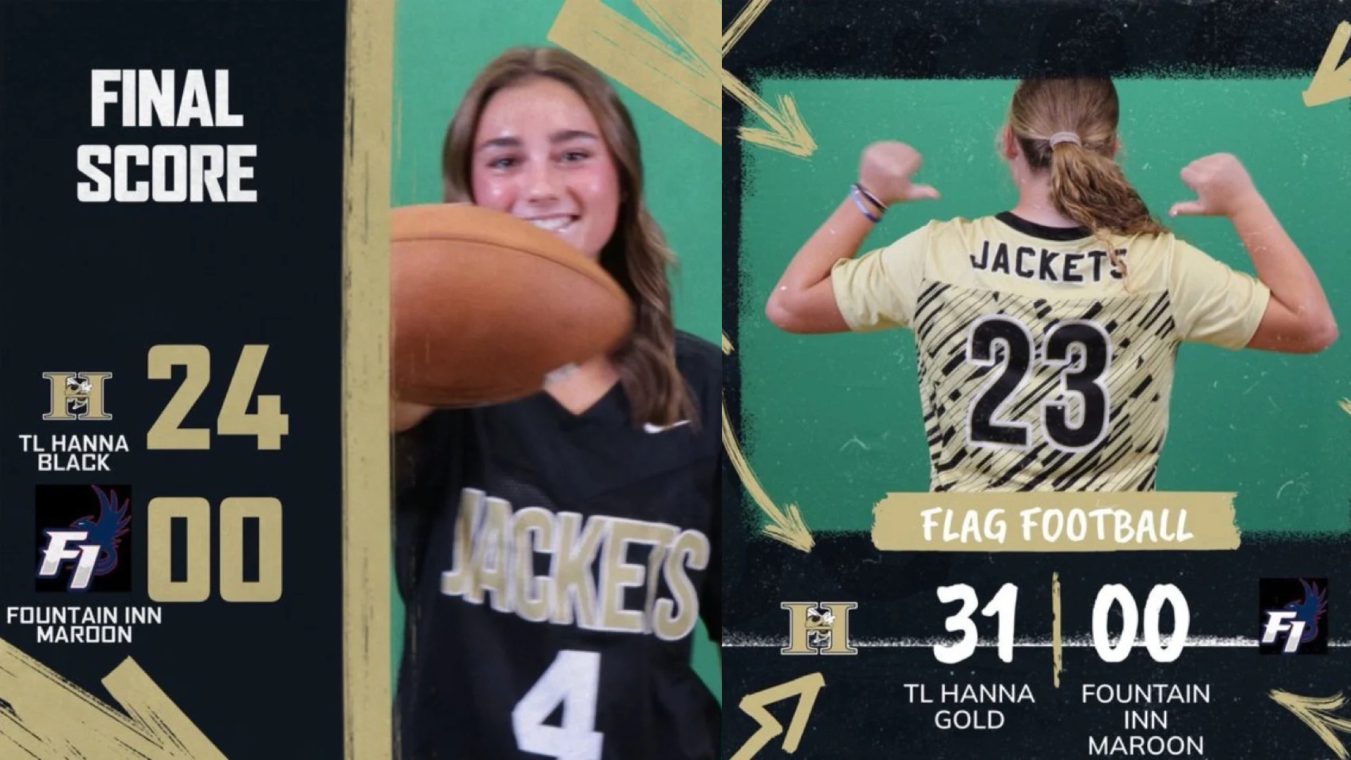 Slide 1 - Flag Football Teams Pick Up Home Victories! 