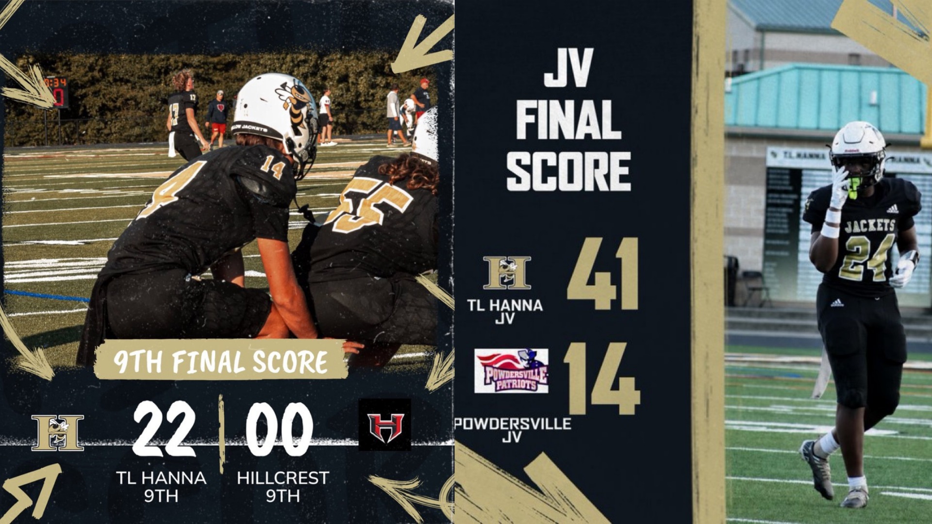 Slide 2 - Freshman and JV Football Roll to Big Wins