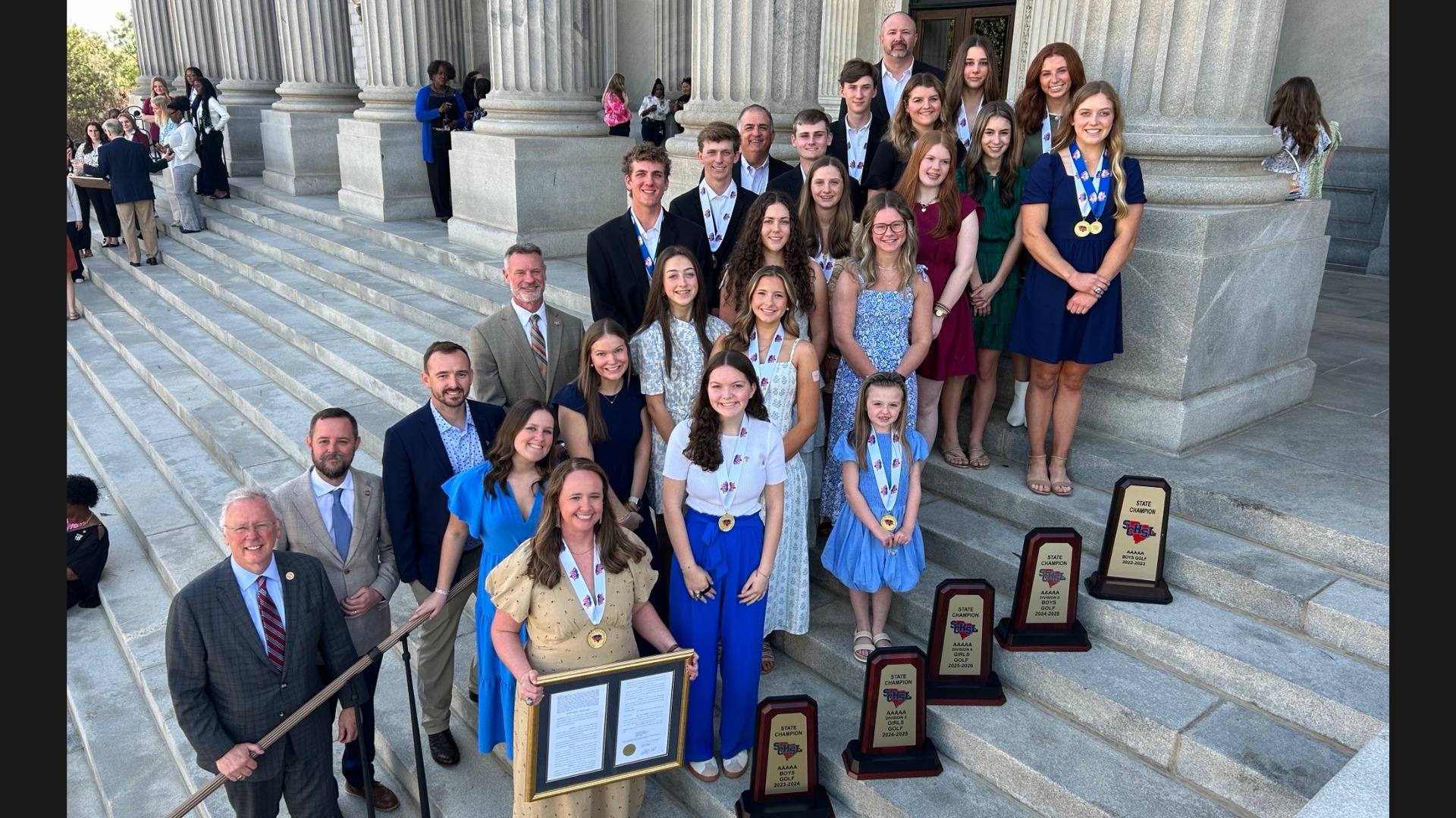 Slide 0 - Rep. Sanders, Rep. Cromer, and Rep. Chapman honor State Champion Golf Teams at State House