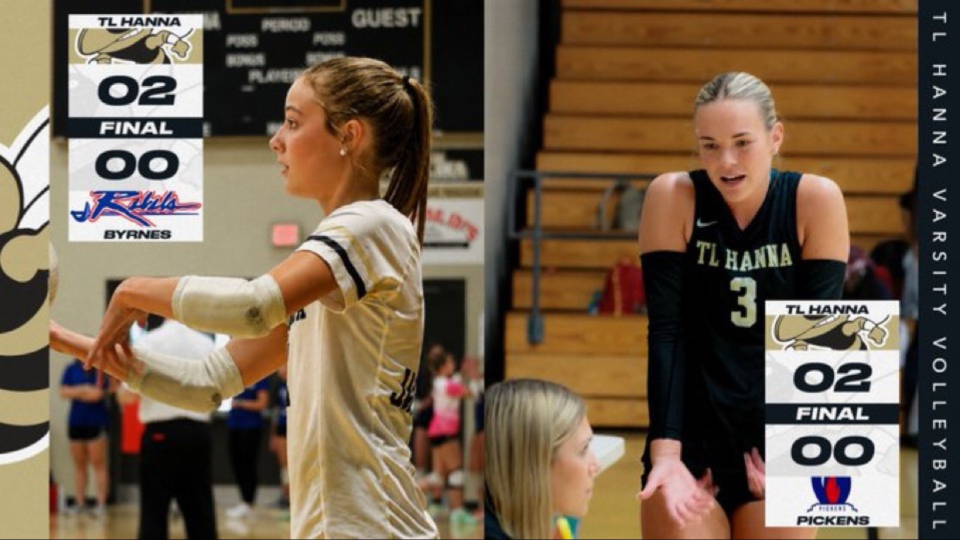Slide 0 - Girls Volleyball Sweeps Byrnes and Pickens