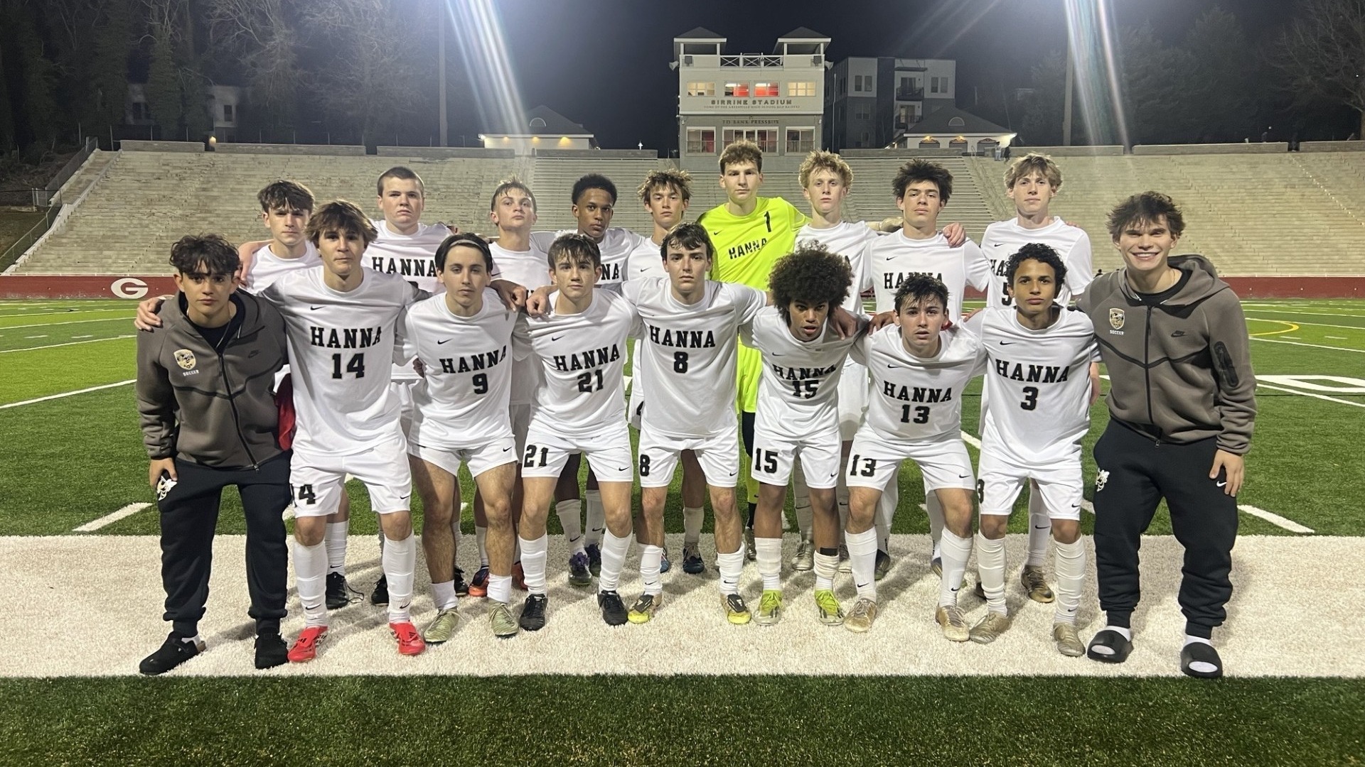 Slide 0 - Hughes and Kirby Scores Lead Hanna over Greenville 3-1