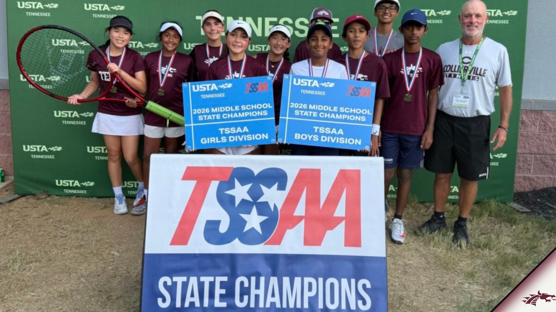 Slide 0 - COLLIERVILLE DRAGONS CAPTURE GIRLS AND BOYS TSSAA MIDDLE SCHOOL TENNIS STATE CHAMPIONSHIPS