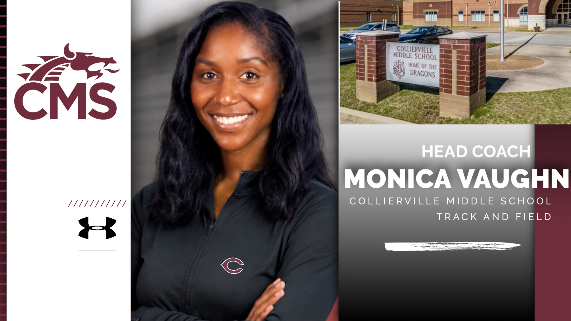 Slide 0 - COLLIERVILLE MIDDLE ANNOUNCES MONICA VAUGHN AS HEAD BOYS AND GIRLS TRACK & FIELD COACH