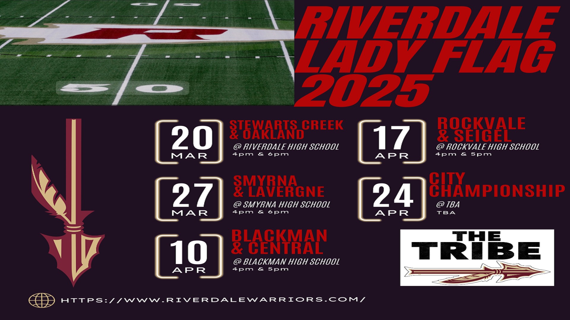 Slide 3 - The Lady Warrior Flag Football Store is up and running until February 17th if anyone would like to get some Lady Dale Flag Swag!!! Click on the schedule. We have DALE Rope hats if anyone wants one of those!!! 