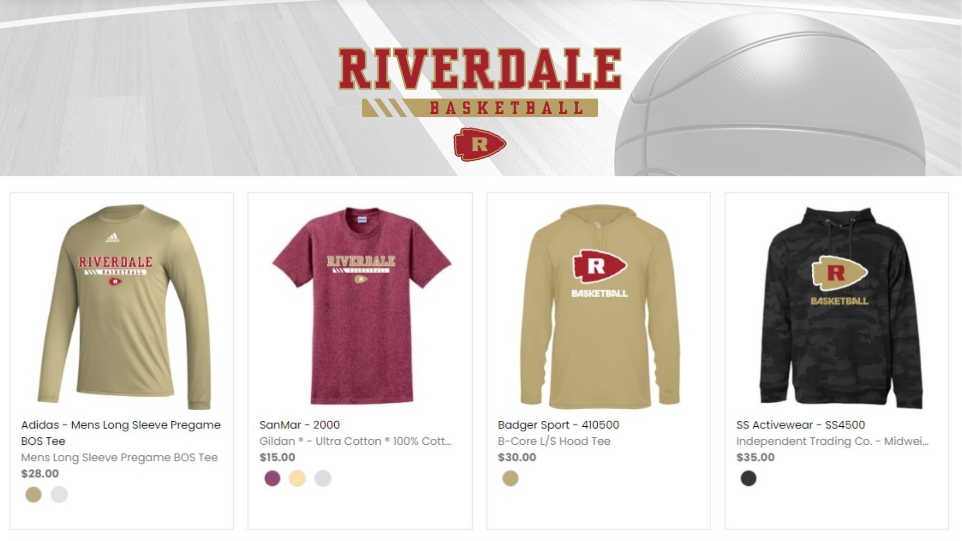 Slide 1 - Our Mathews Team Sports apparel link for boys basketball gear.  The store will be open through Monday.