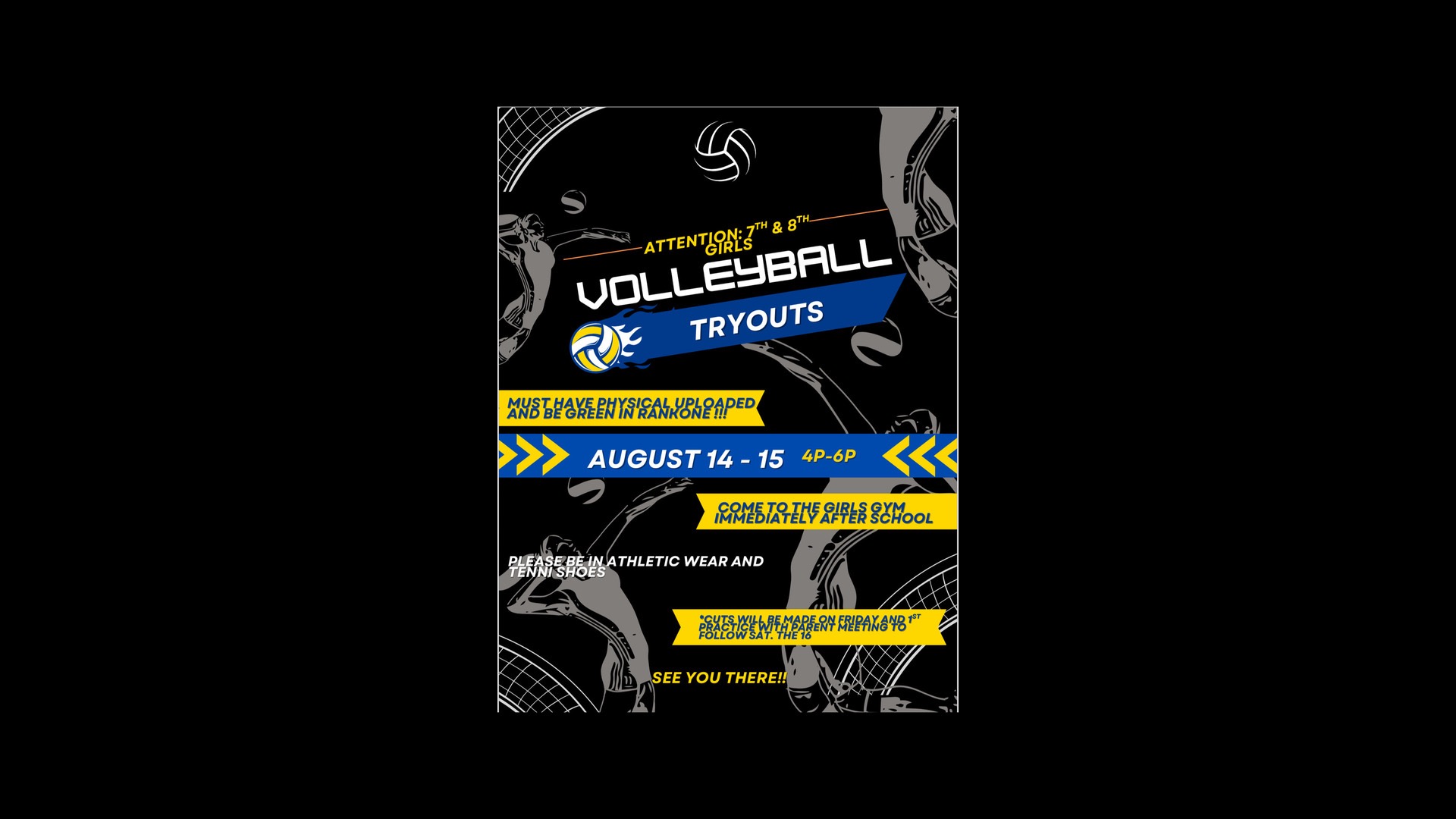 Slide 0 - Girls Volleyball Try Outs 