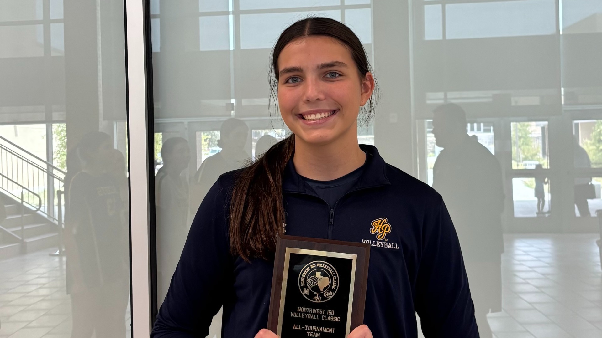 Slide 0 - Freshman Annabelle Strohbehn Selected to the Northwest ISD Varsity Volleyball All-Tournament Team - Congratulations!