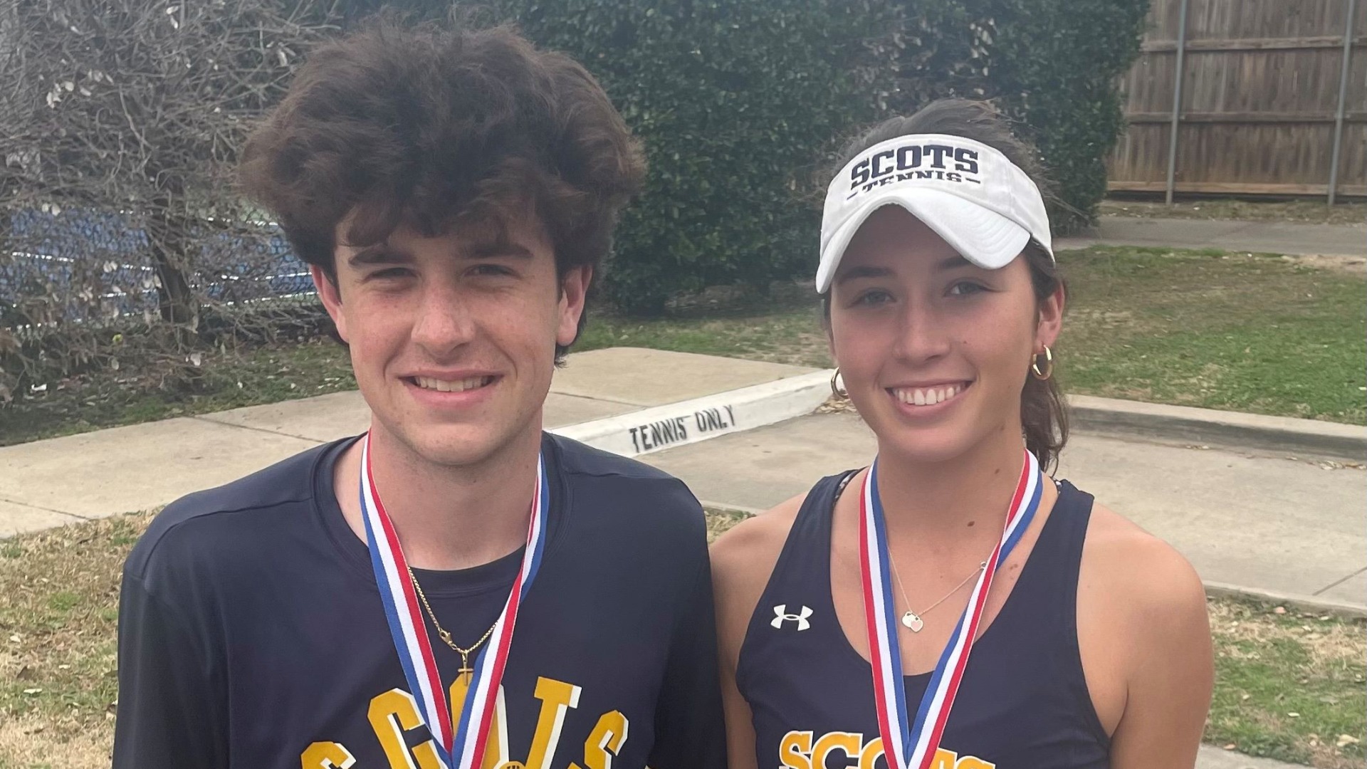 Slide 5 - Caleb Benson and Briana Rees Place 2nd at Flower Mound Varsity Tennis Tournament