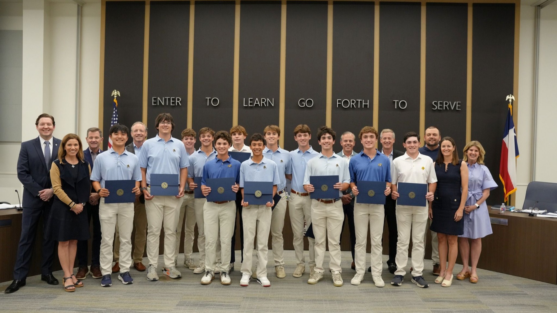 Slide 1 - Scots Golf Team Recognized by the HPISD School Board for Placing 2nd and 3rd at the UIL Class 5A State Championships