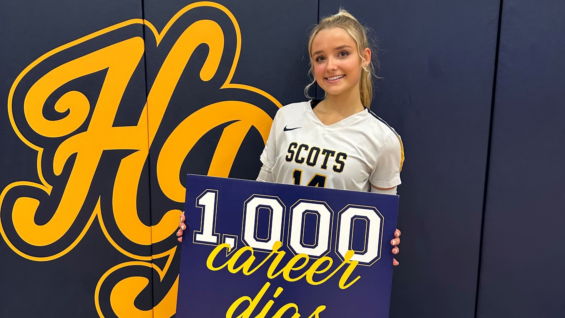 Slide 9 - Congratulations to Junior GiGi Whann - 1000 Career Digs