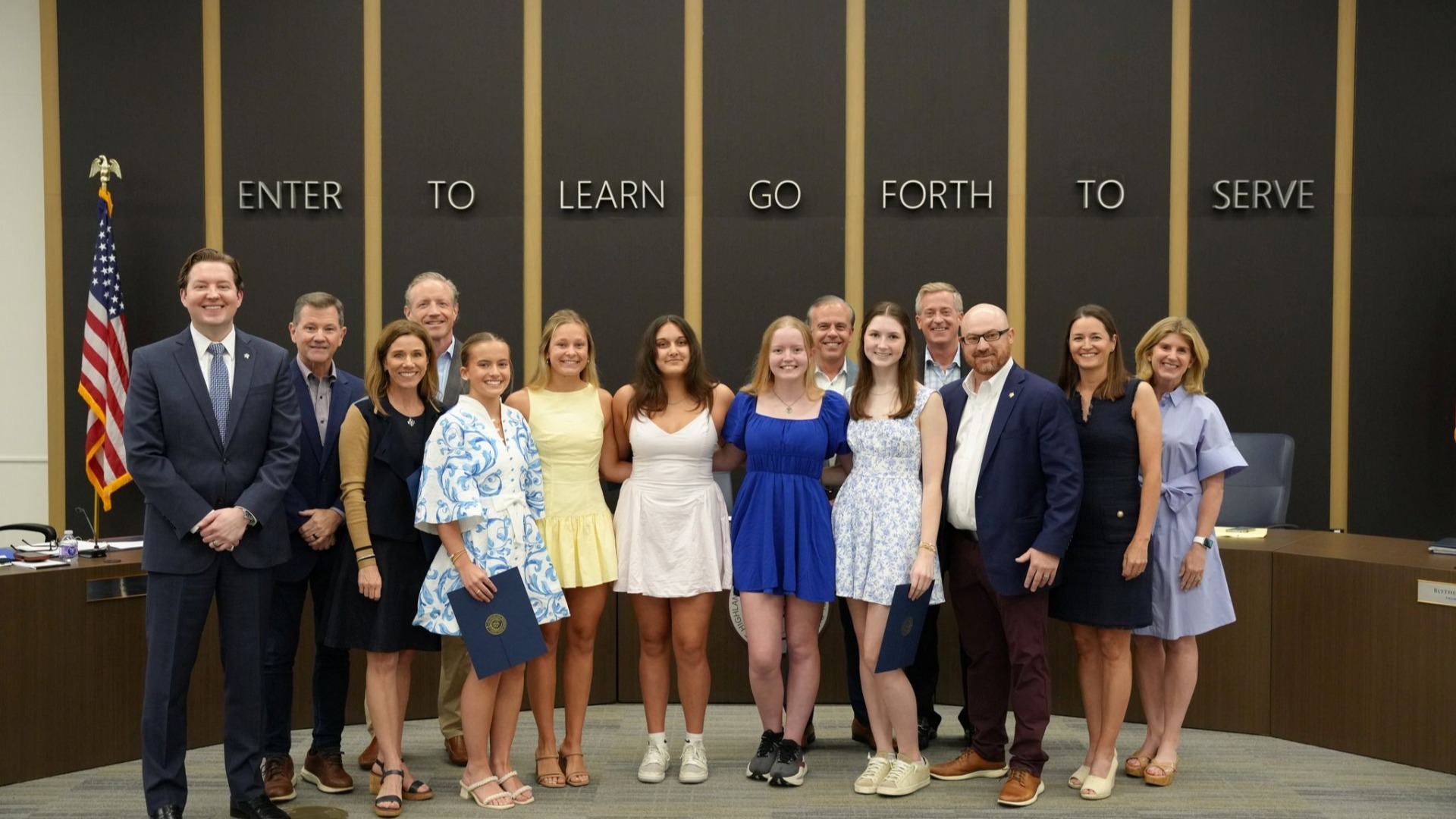 Slide 4 - 	Lady Scots Gymnastics Team Recognized by the HPISD School Board for Placing 12th at the State Championships