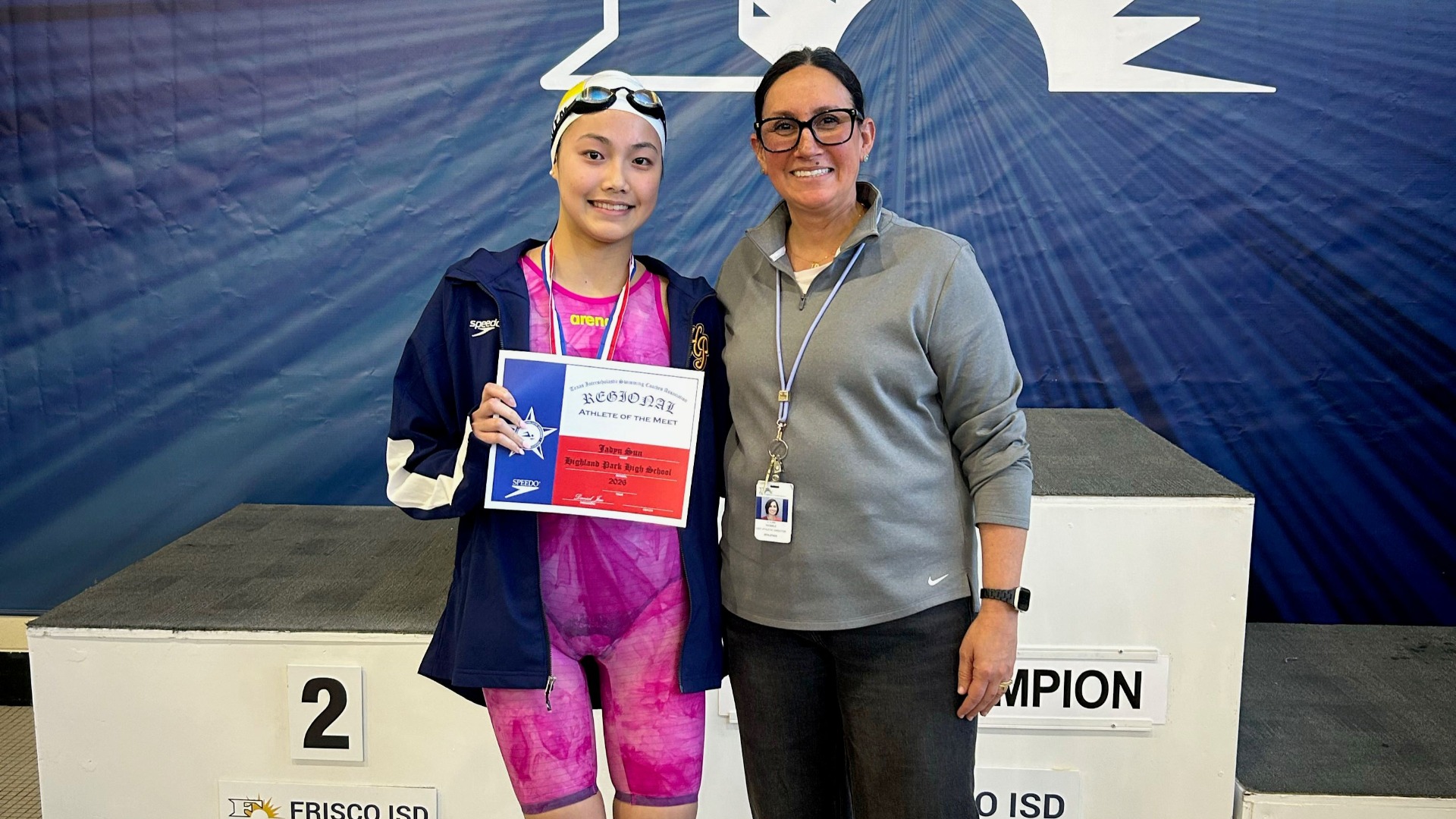 Slide 0 - Jadyn Sun Named Female Athlete of the Meet at the UIL Region III-5A Swimming Championships