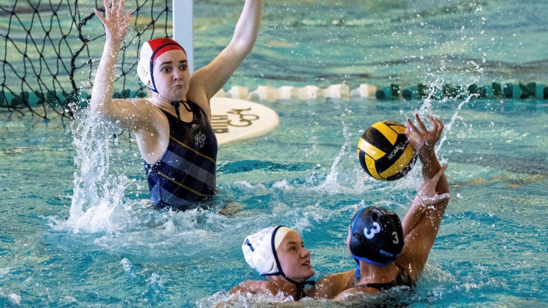 Slide 1 - Lady Scots Water Polo Team Defeats Rock Hill in District Opener