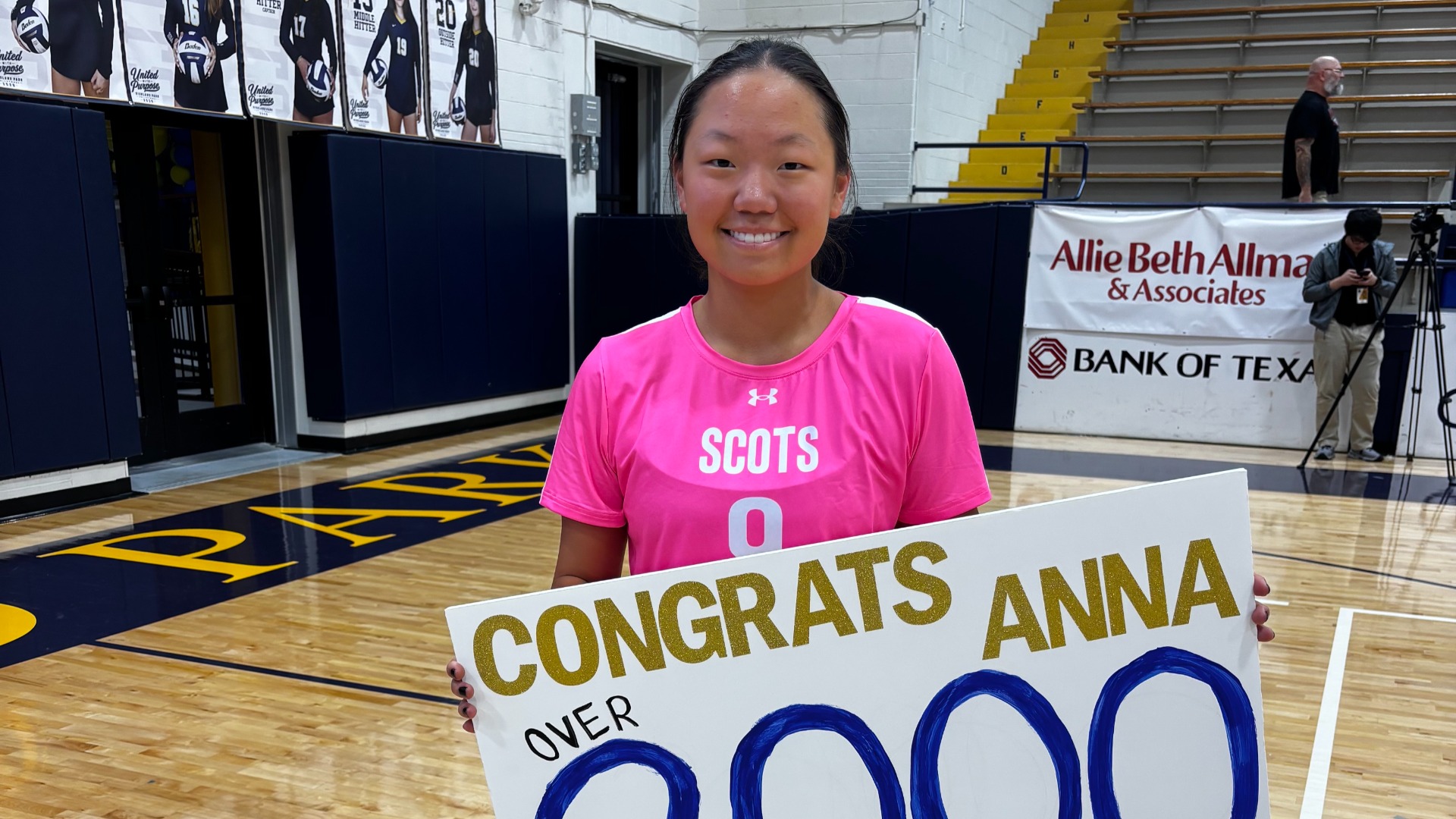 Slide 1 - Senior Volleyball Captain Anna Lee - Sets Career Milestone with 2000 Assists - Congratulations!
